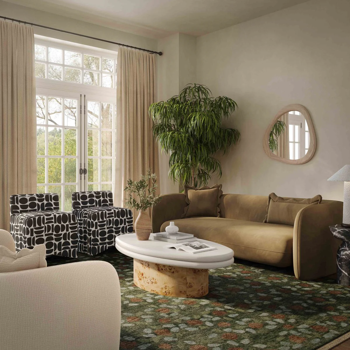 Lou Cafe Au Lait Performance Velvet Loveseat - Image 2