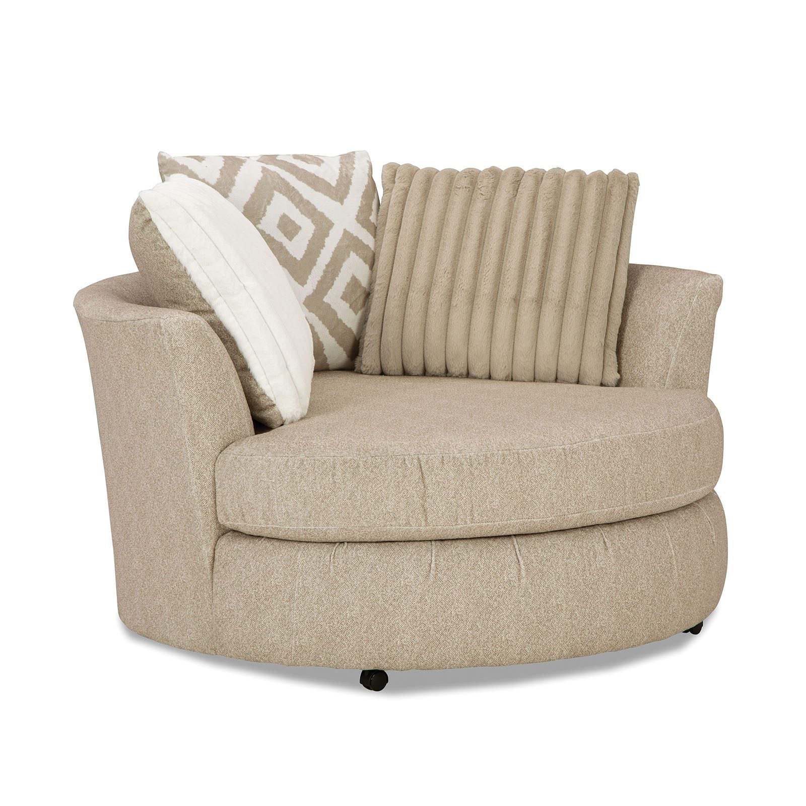 Loughlin Swivel Chair, Light Brown - Image 3