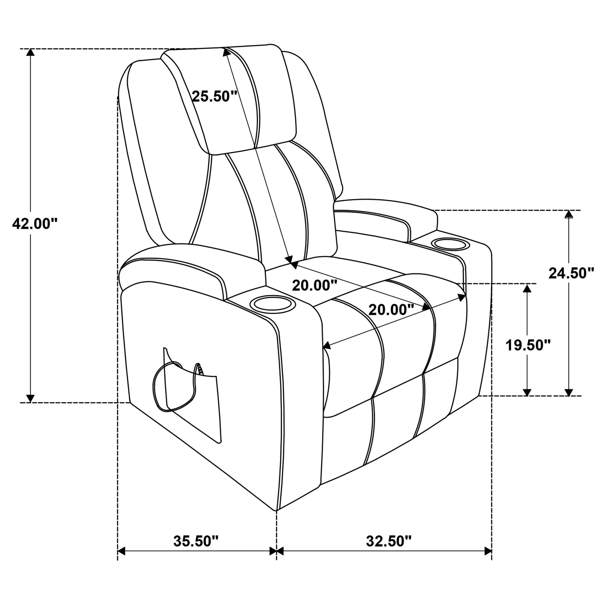 Louie Power Lift Massage Recliner - Image 30