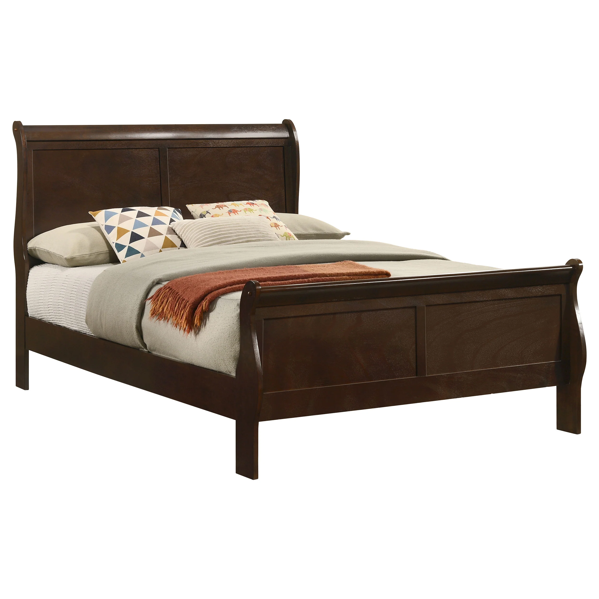 Louis Philippe Sleigh Panel Bed - Image 21