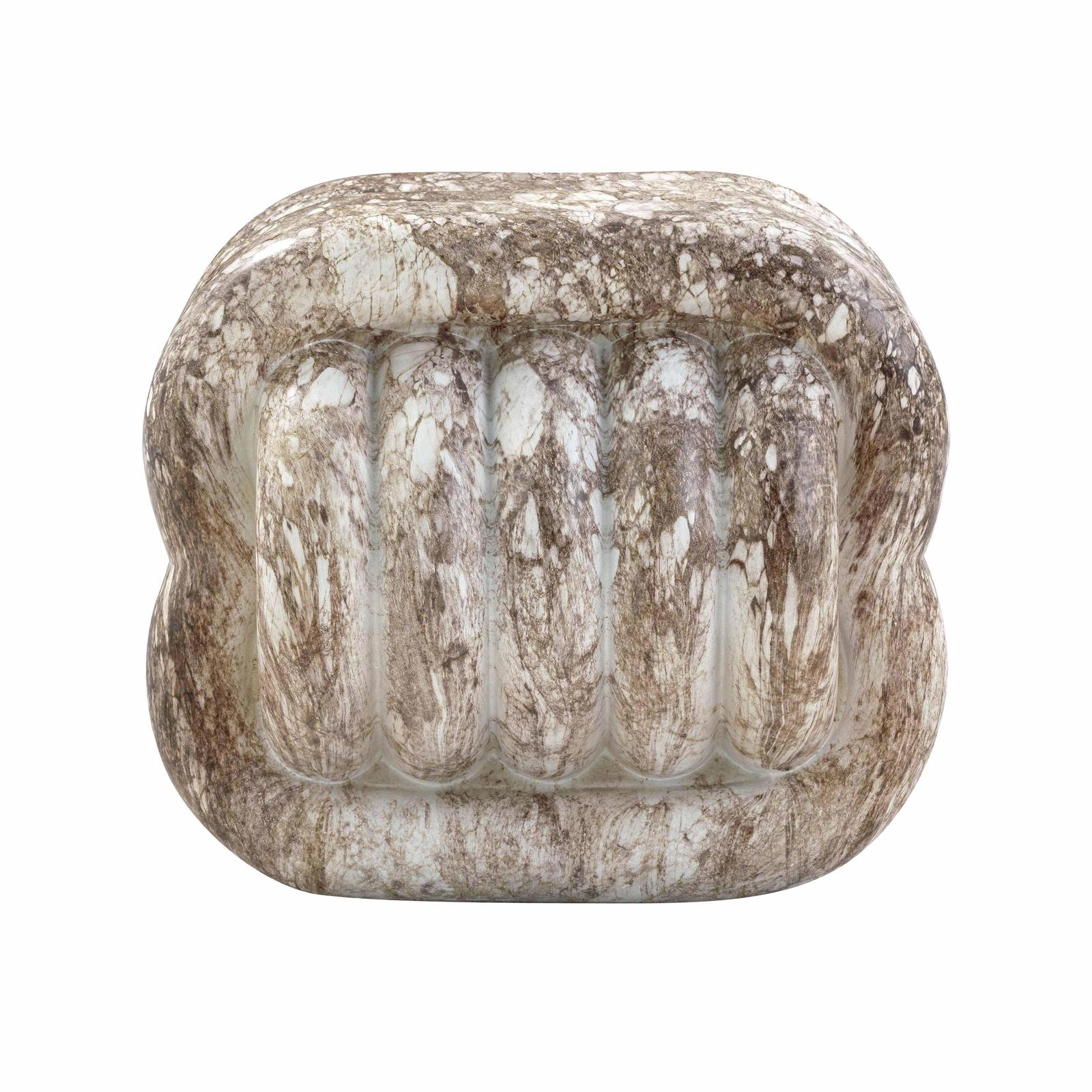 Love Knot Breccia Capraia Faux Marble Indoor / Outdoor Accent Stool - Image 3