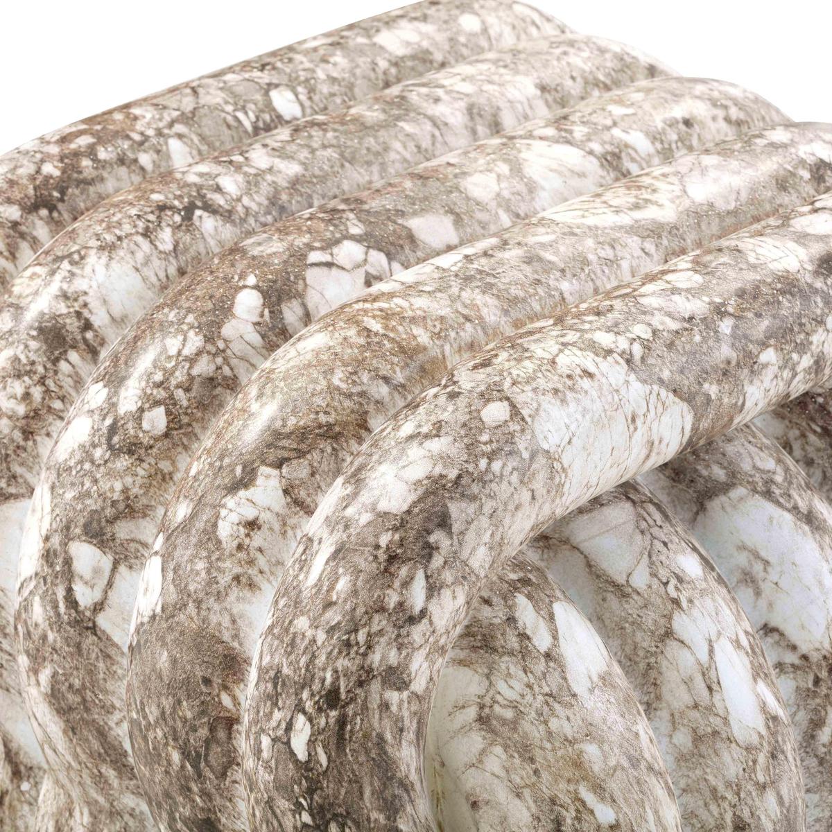 Love Knot Breccia Capraia Faux Marble Indoor / Outdoor Accent Stool - Image 6