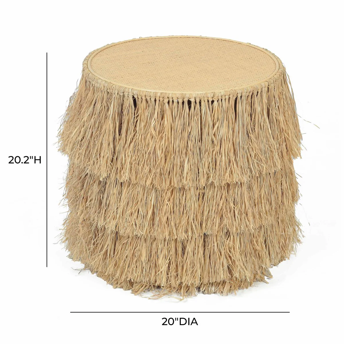 Luau Natural Rattan Round End Table - Image 6