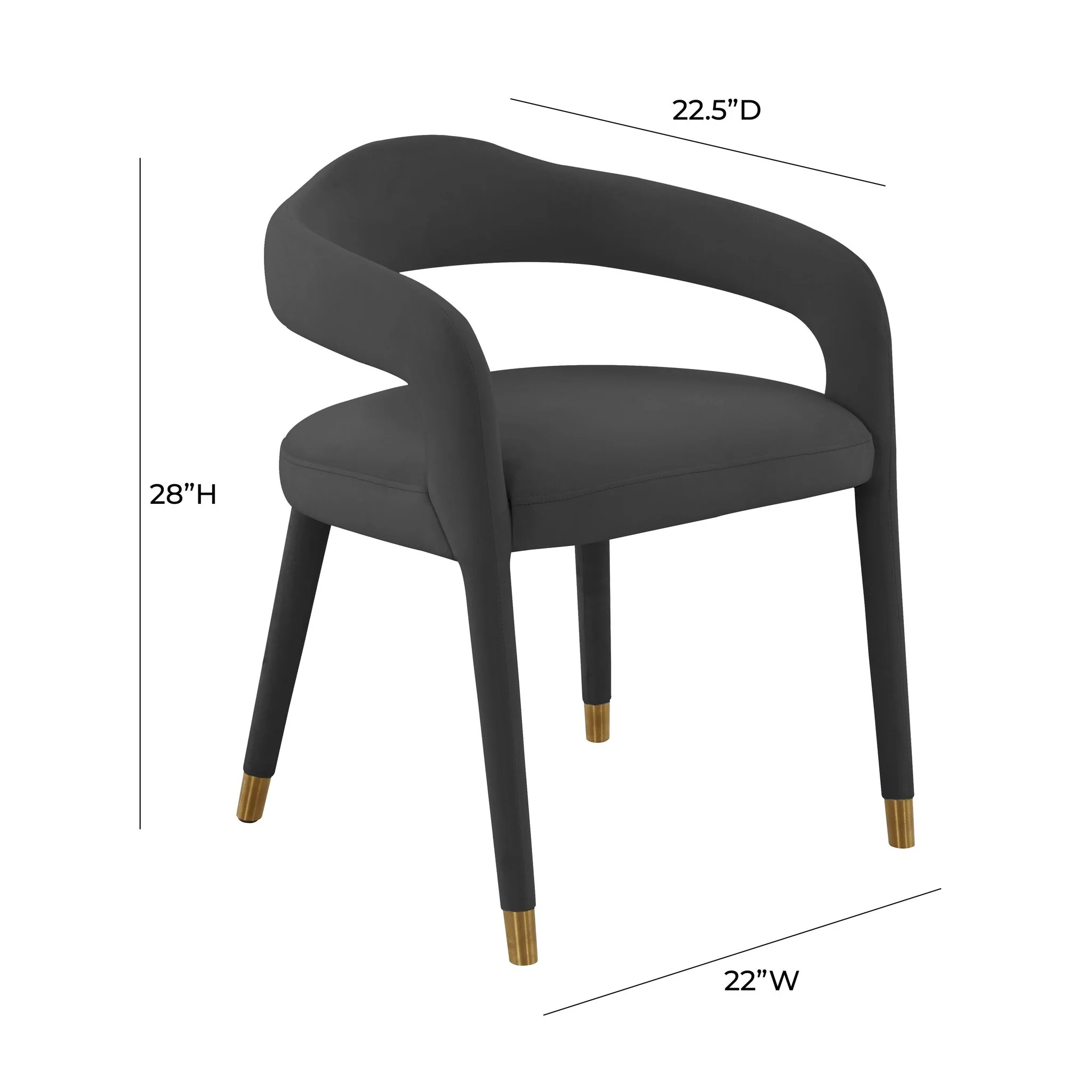 Lucia Black Velvet Dining Chair - Image 6