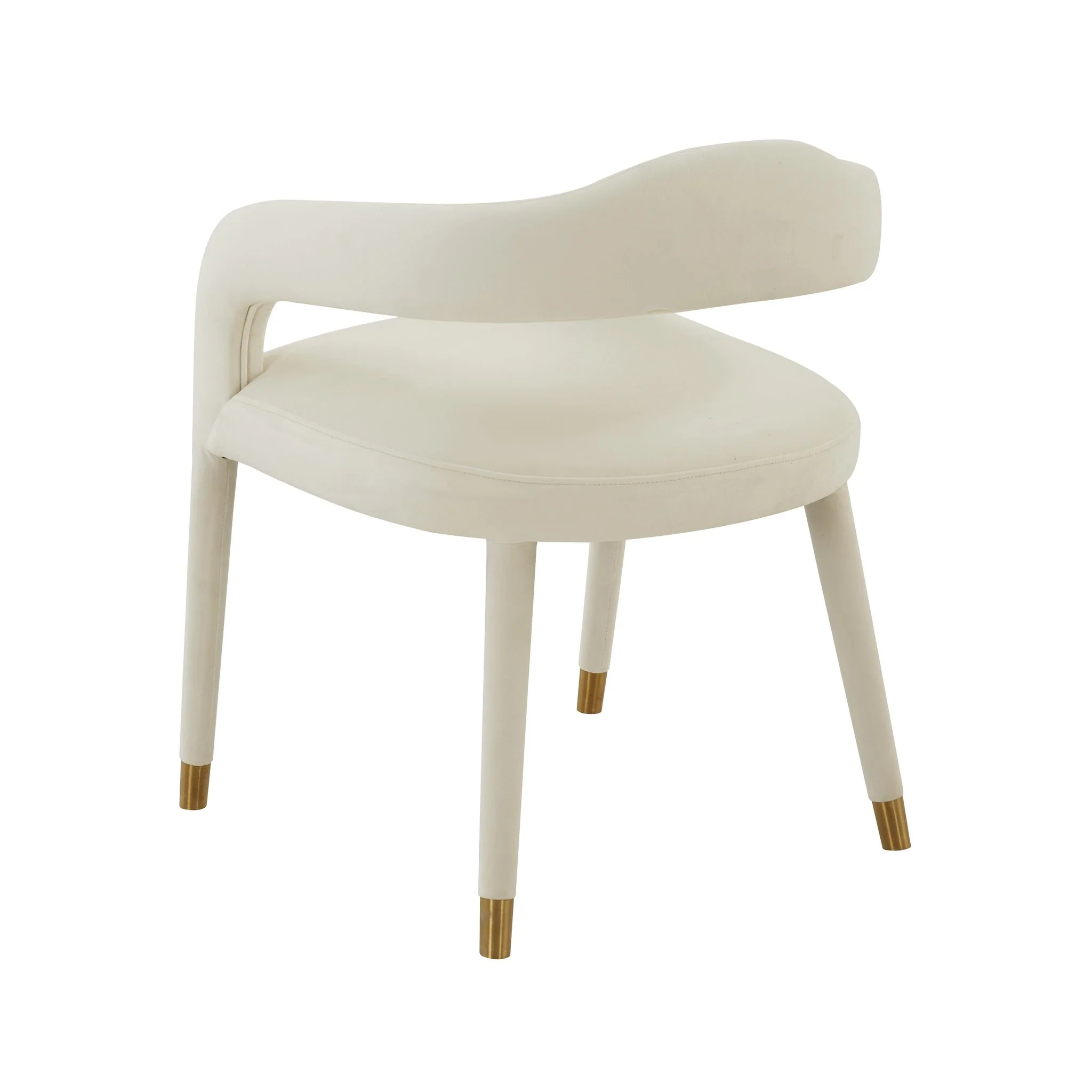 Lucia Cream Velvet Dining Chair - Image 4