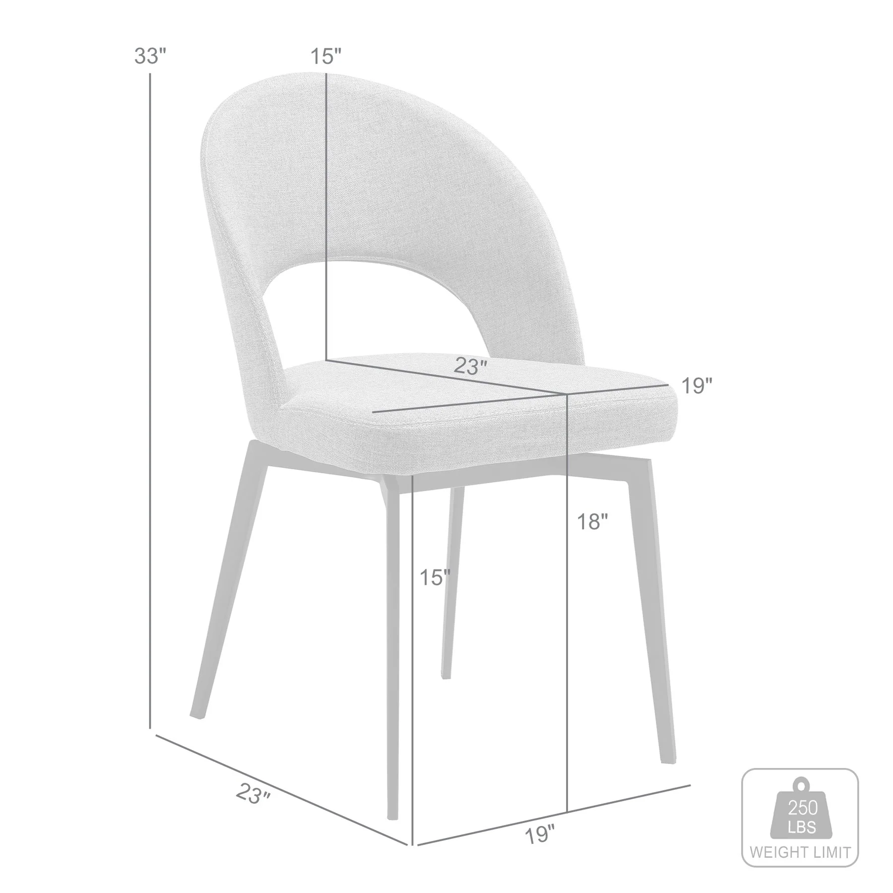 Lucia Swivel Upholstered Dining Chair in Brown Fabric with Black Metal Legs - Set of 2 - Image 9