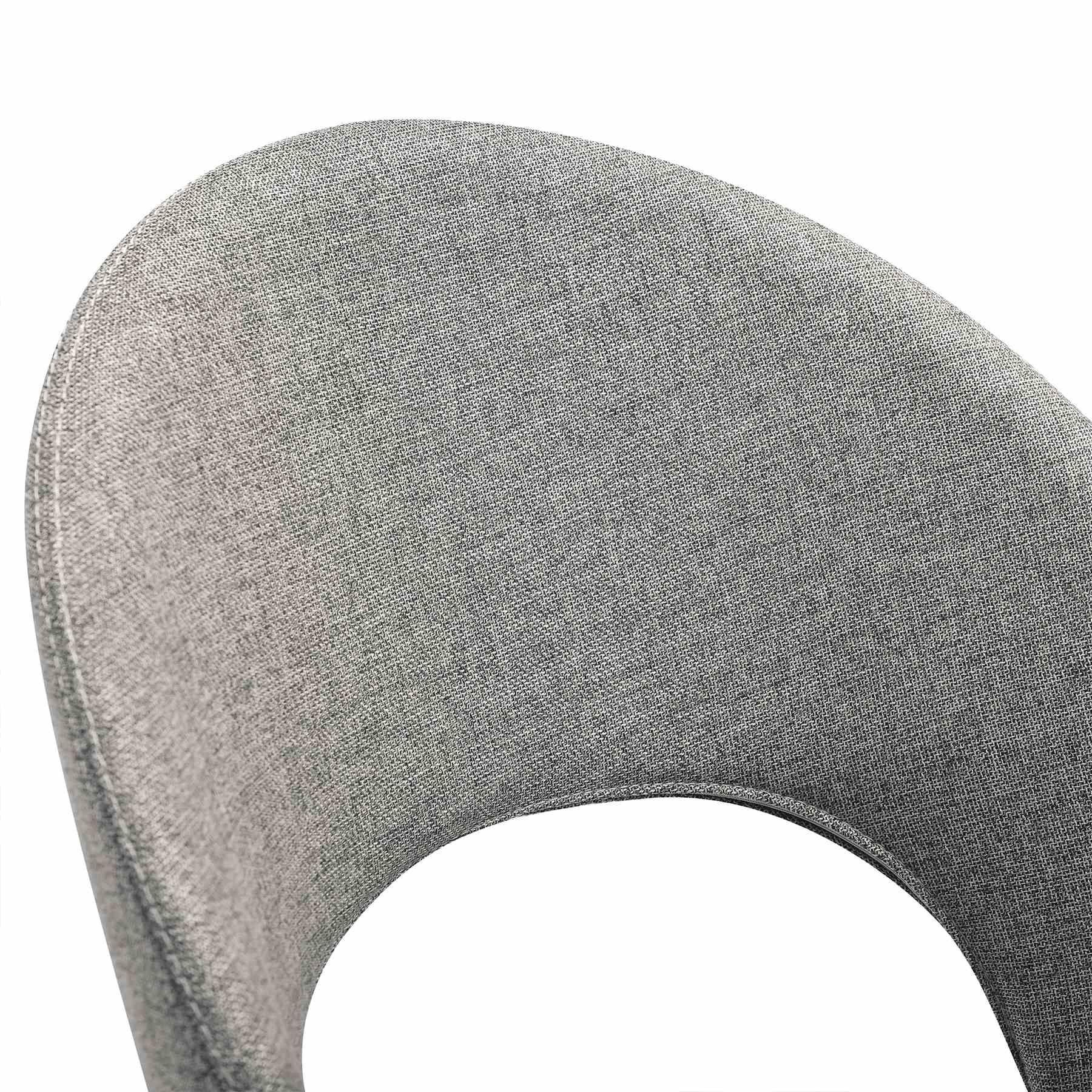 Lucia Swivel Upholstered Dining Chair in Gray Fabric with Black Metal Legs - Set of 2 - Image 8