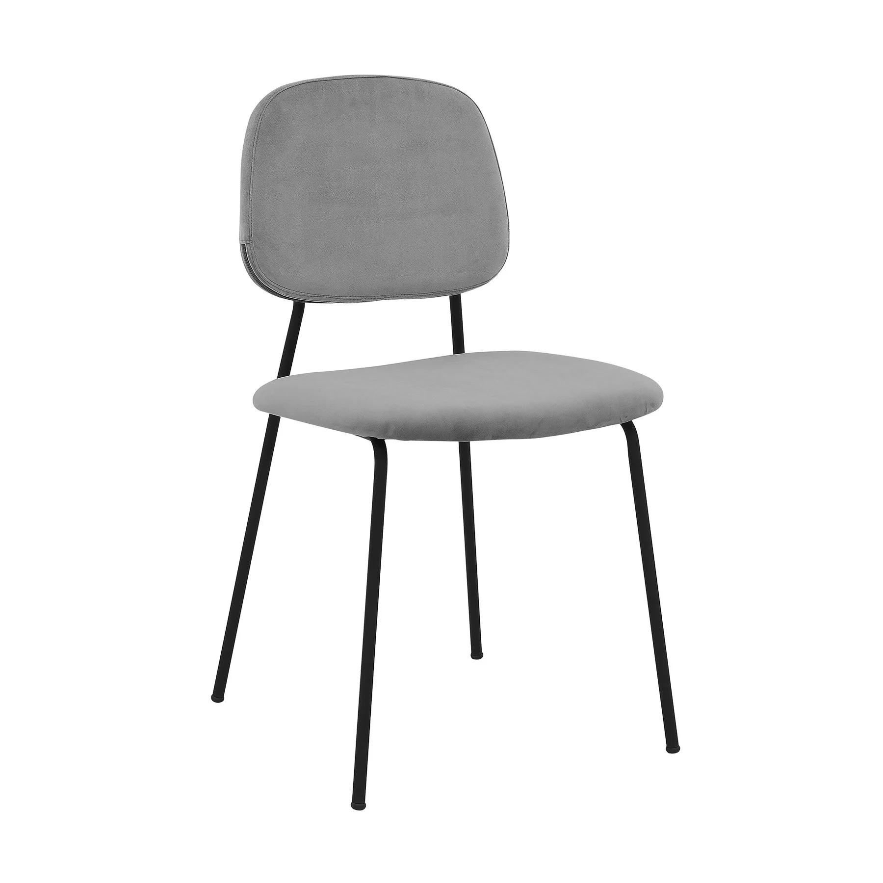 Lucy Gray Velvet and Metal Dining Room Chairs - Set of 2 - Image 2