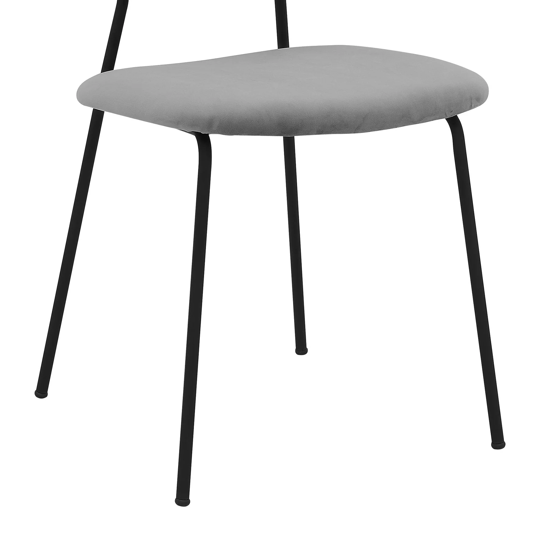 Lucy Gray Velvet and Metal Dining Room Chairs - Set of 2 - Image 7