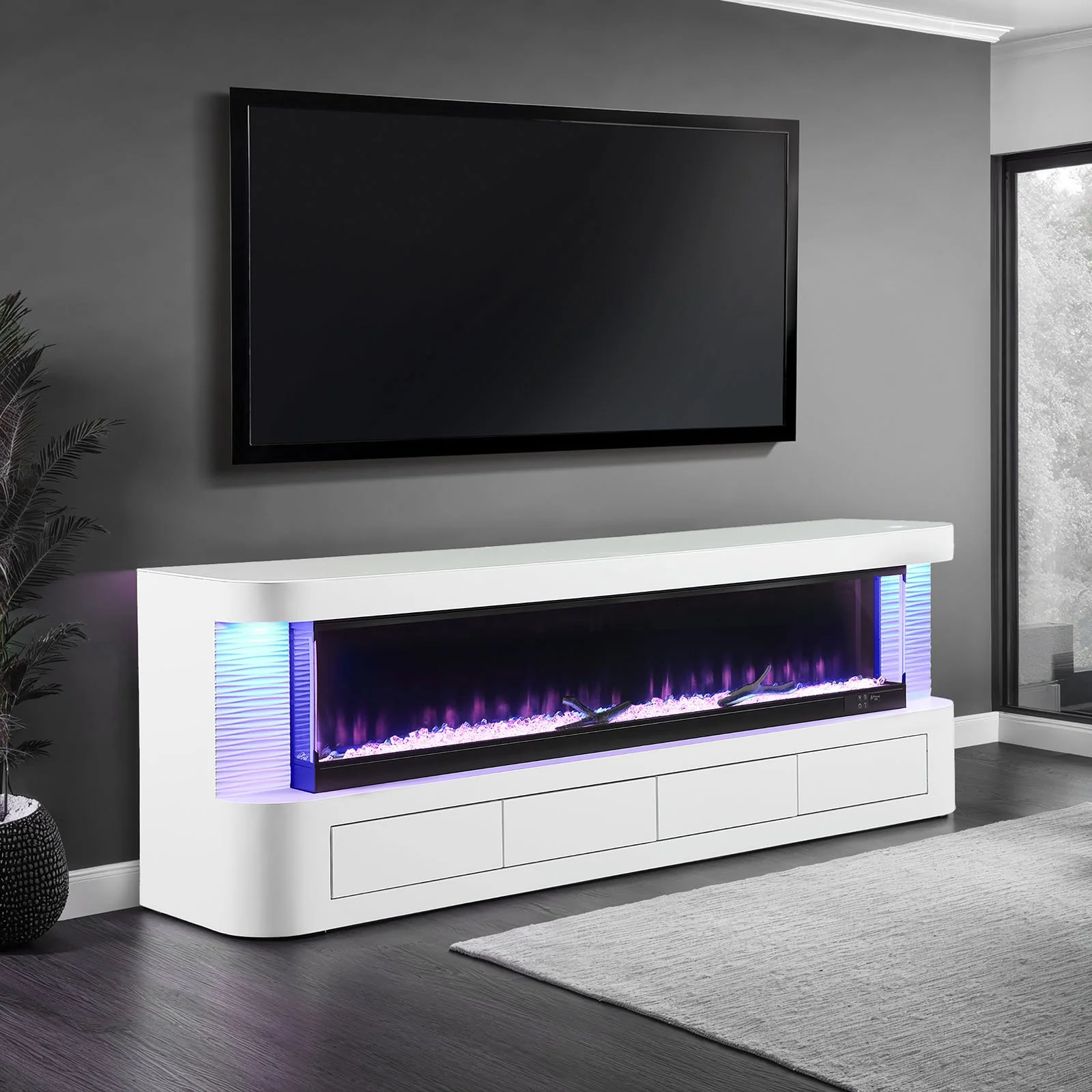 Luken 71" TV Stand w/ Electric Fireplace