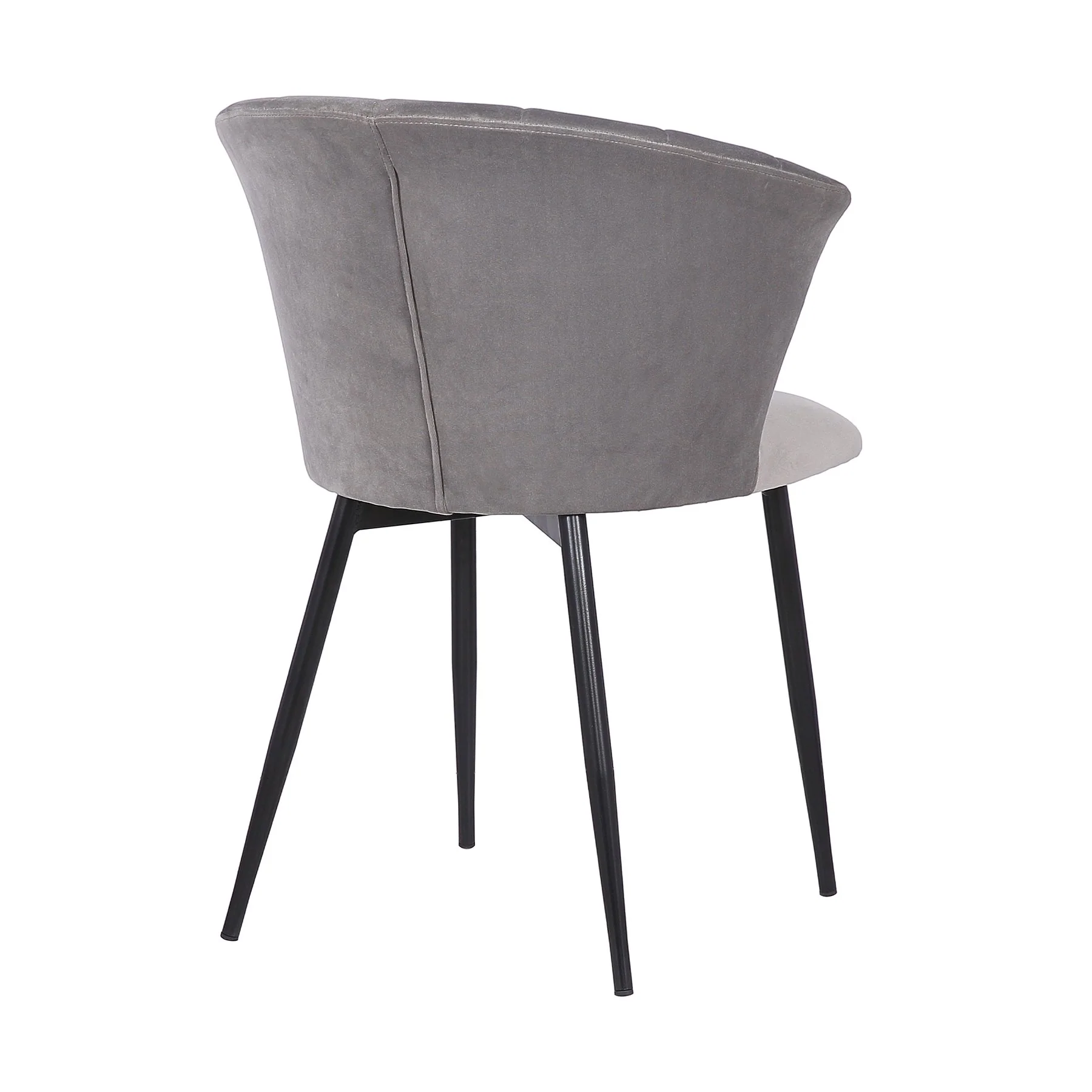 Lulu Contemporary Dining Chair in Black Powder Coated Finish and Gray Velvet - Image 4