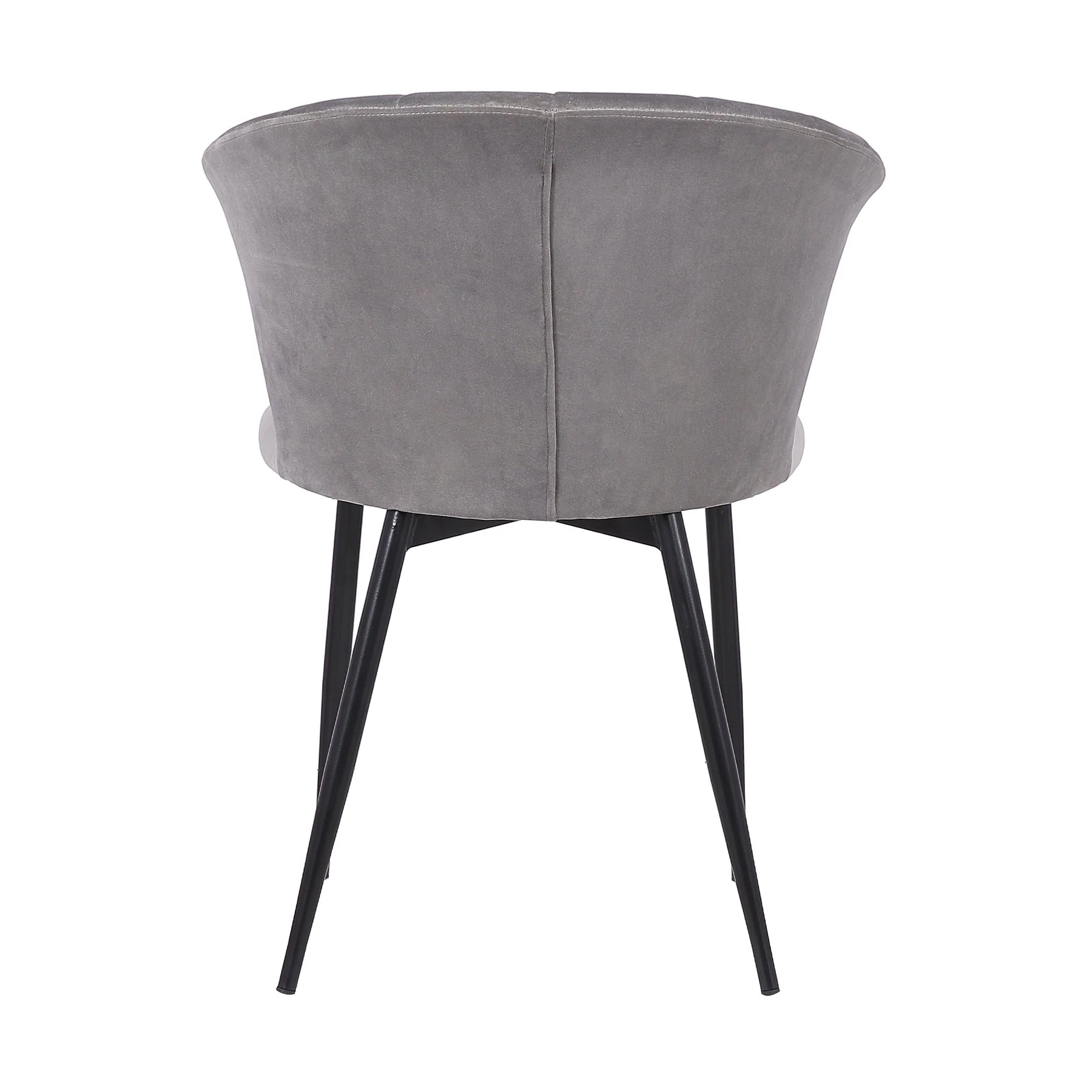 Lulu Contemporary Dining Chair in Black Powder Coated Finish and Gray Velvet - Image 5