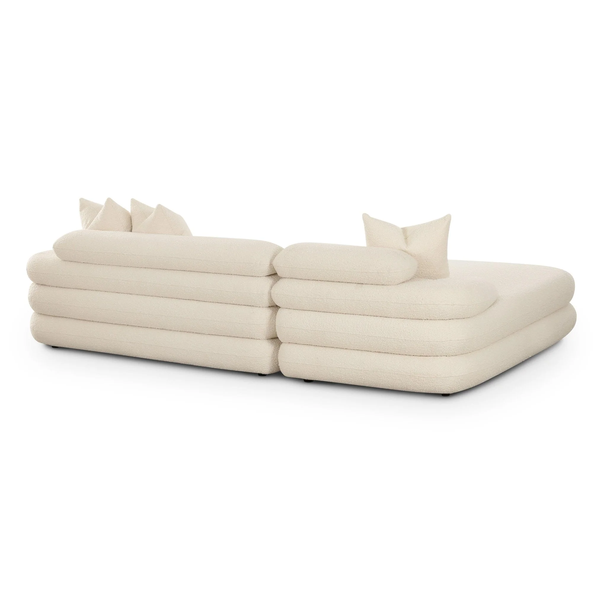 Lulu Cream Boucle Modular LAF Sectional - Image 4