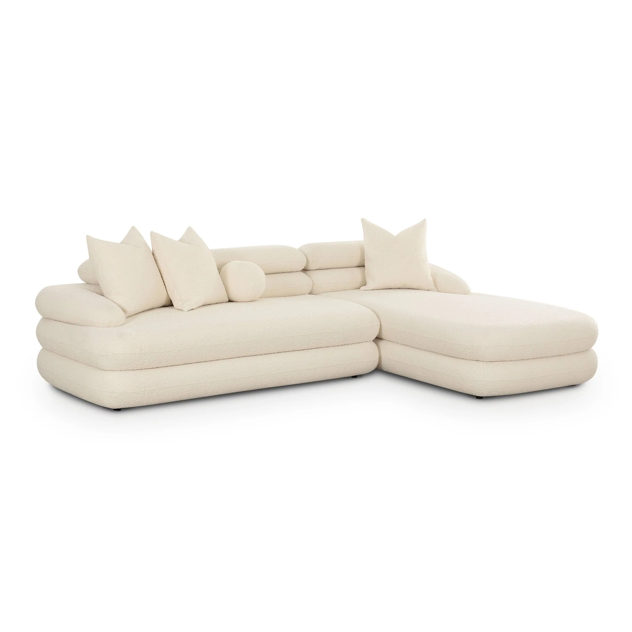 Lulu Cream Boucle Modular RAF Sectional - Image 3