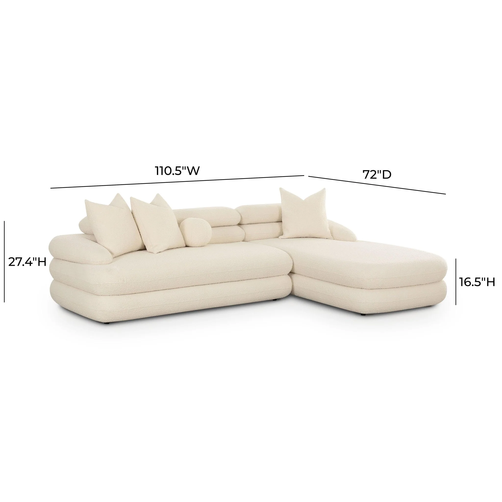 Lulu Cream Boucle Modular RAF Sectional - Image 6