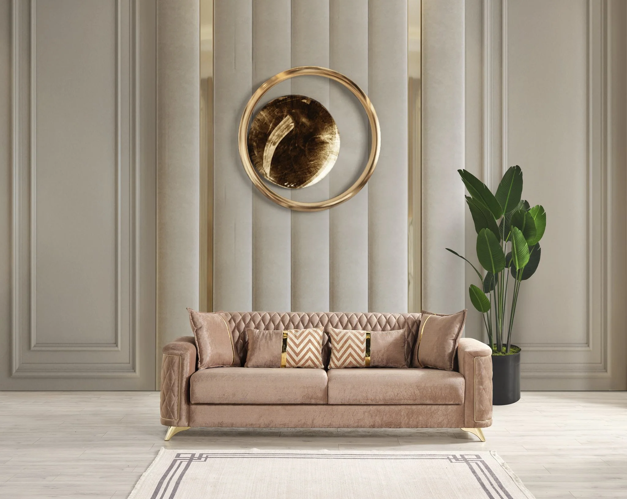 Luna 2PC Living Room Set Copper - Image 2