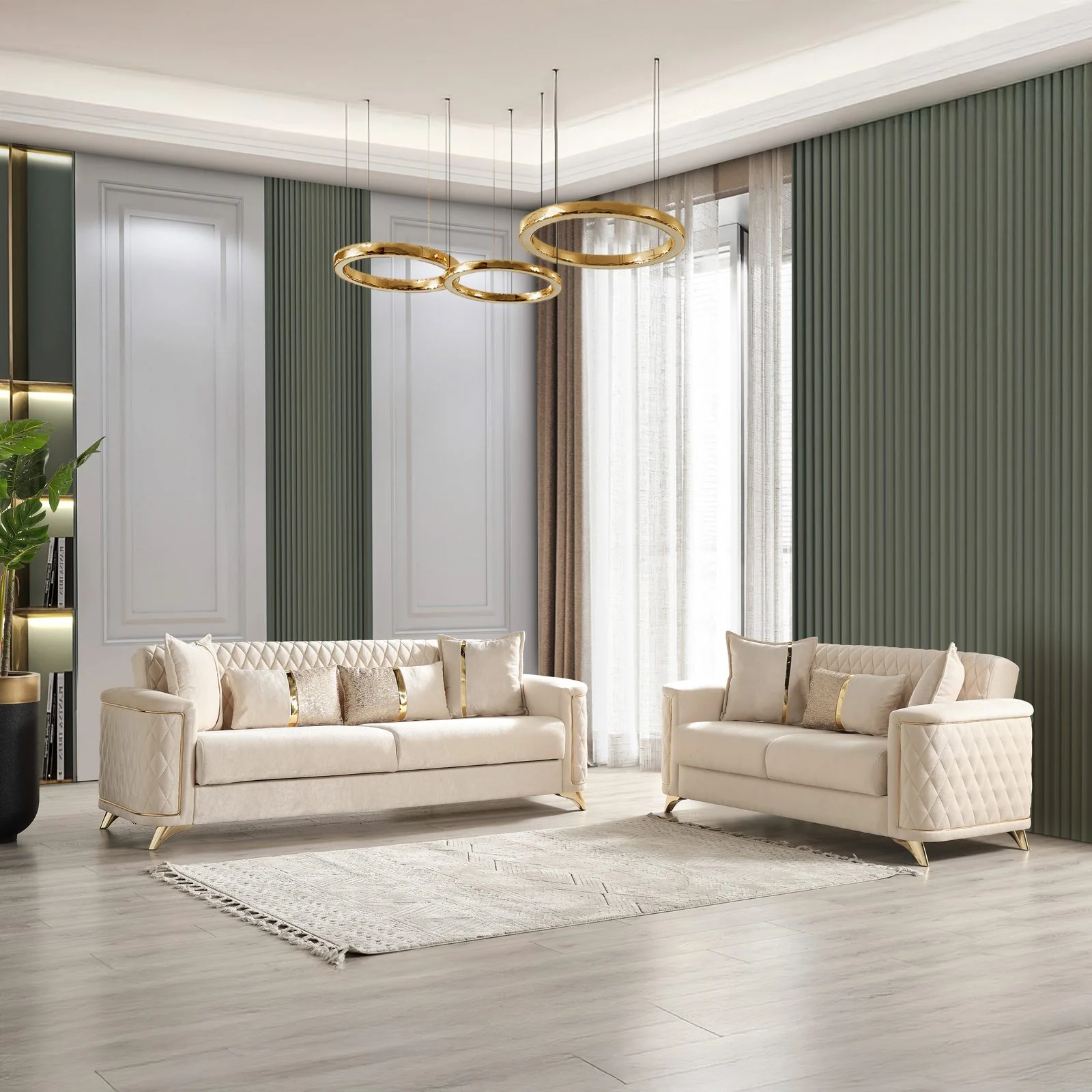 Luna 2PC Living Room Set Ivory - Image 10