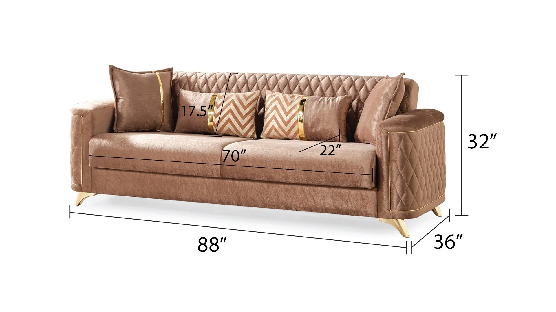 Luna Sofa Copper - Image 6