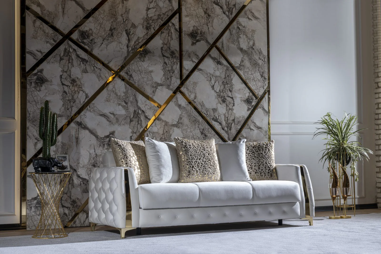 Lust 3 Pc Living Room set Off White - Image 2