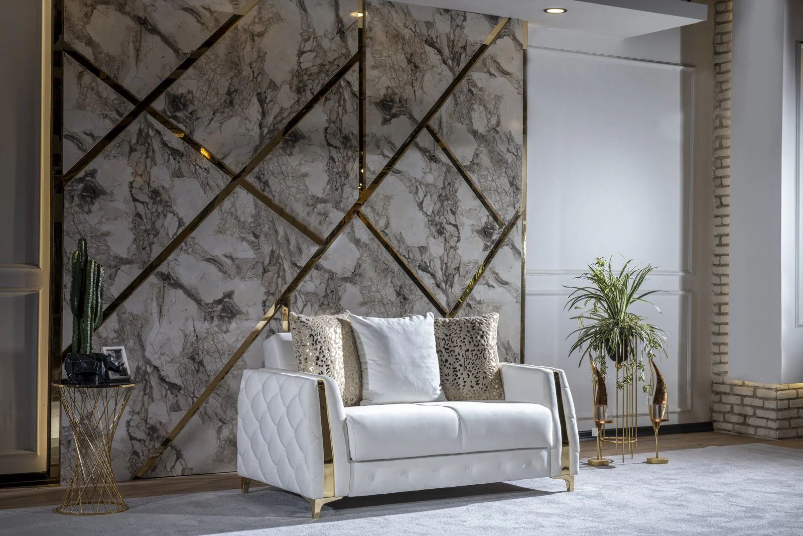 Lust 3 Pc Living Room set Off White - Image 7