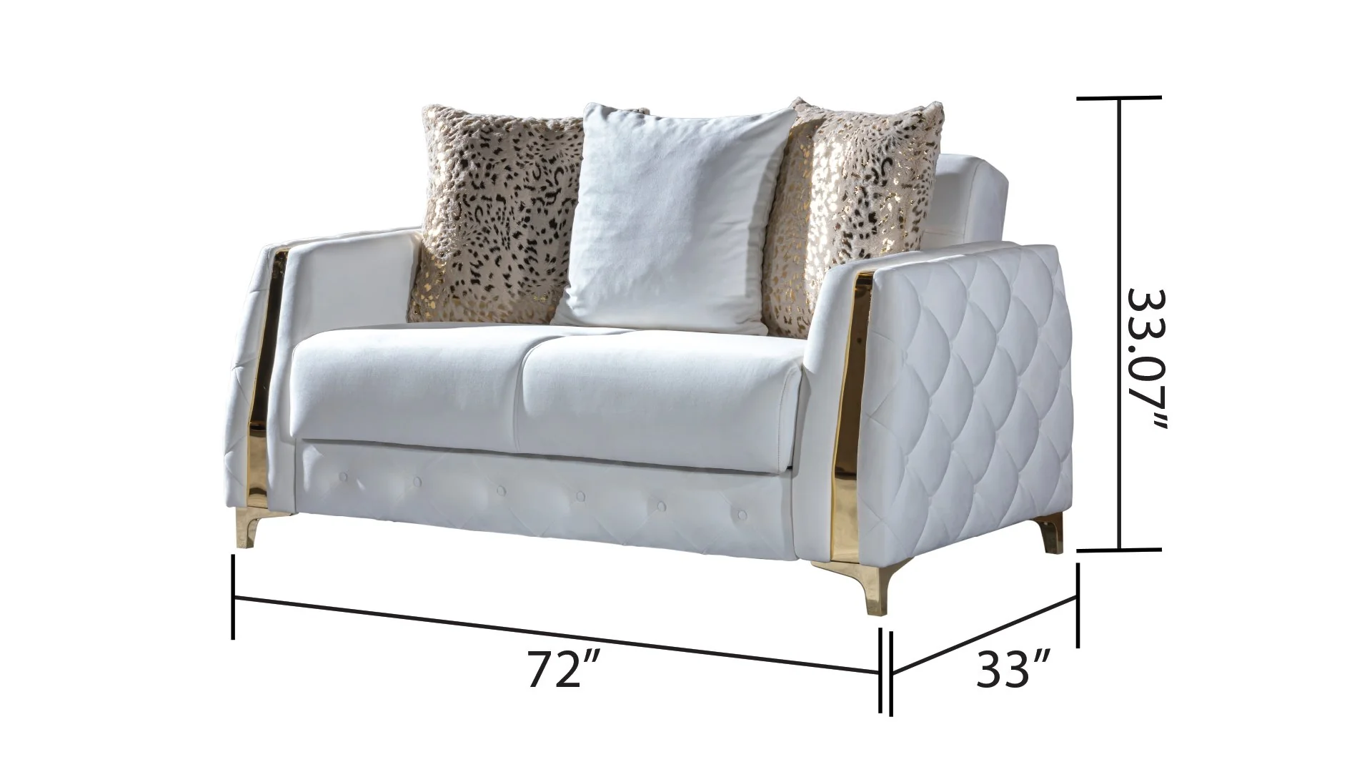 Lust 3 Pc Living Room set Off White - Image 8