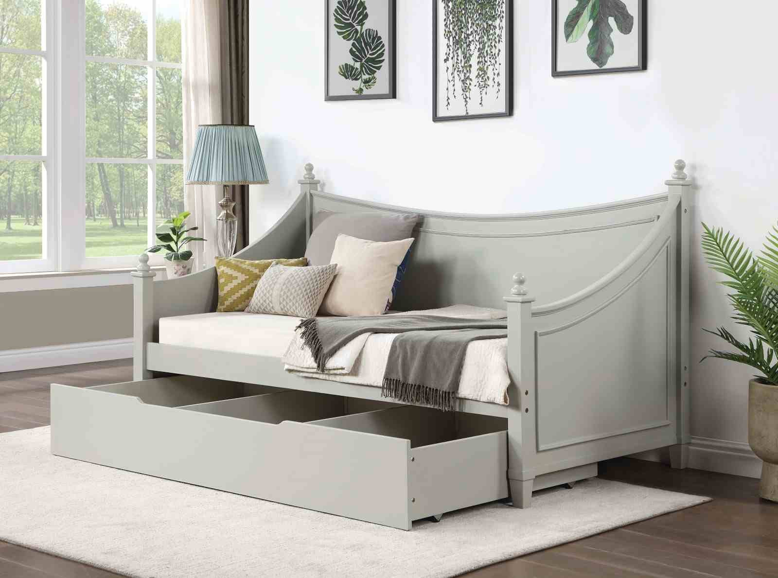 Lycoris Twin Daybed w/ Trundle, Light Gray - Image 2