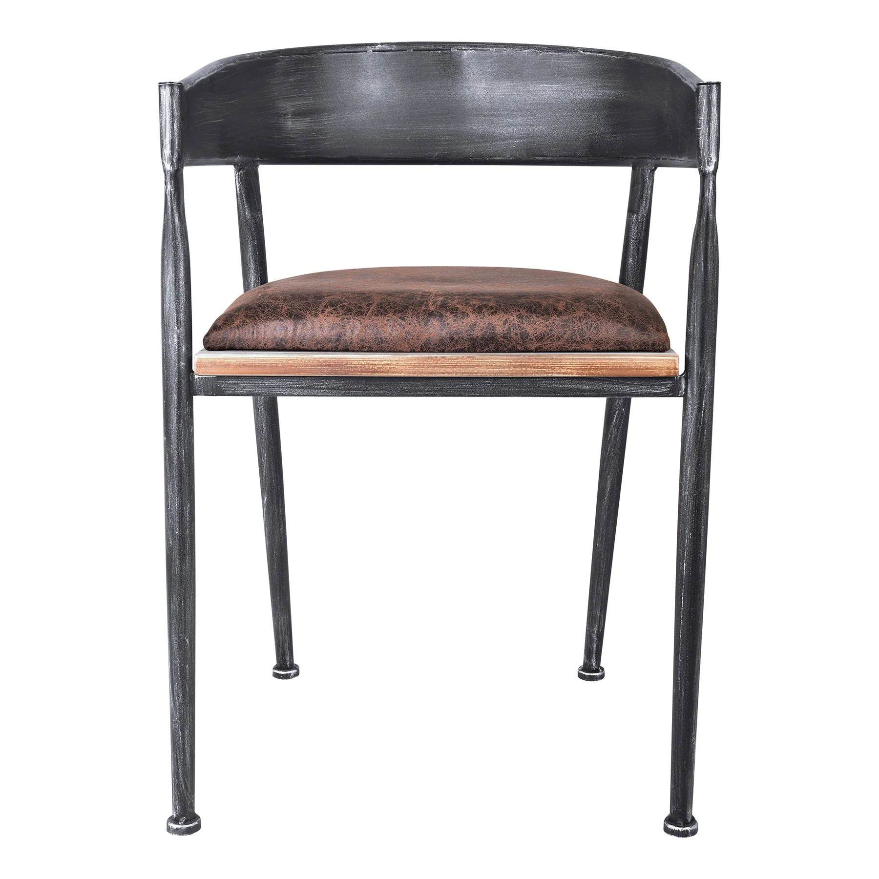 Macey Modern Dining Chair in Industrial Gray and Brown Fabric with Pine Wood - Set of 2 - Image 2