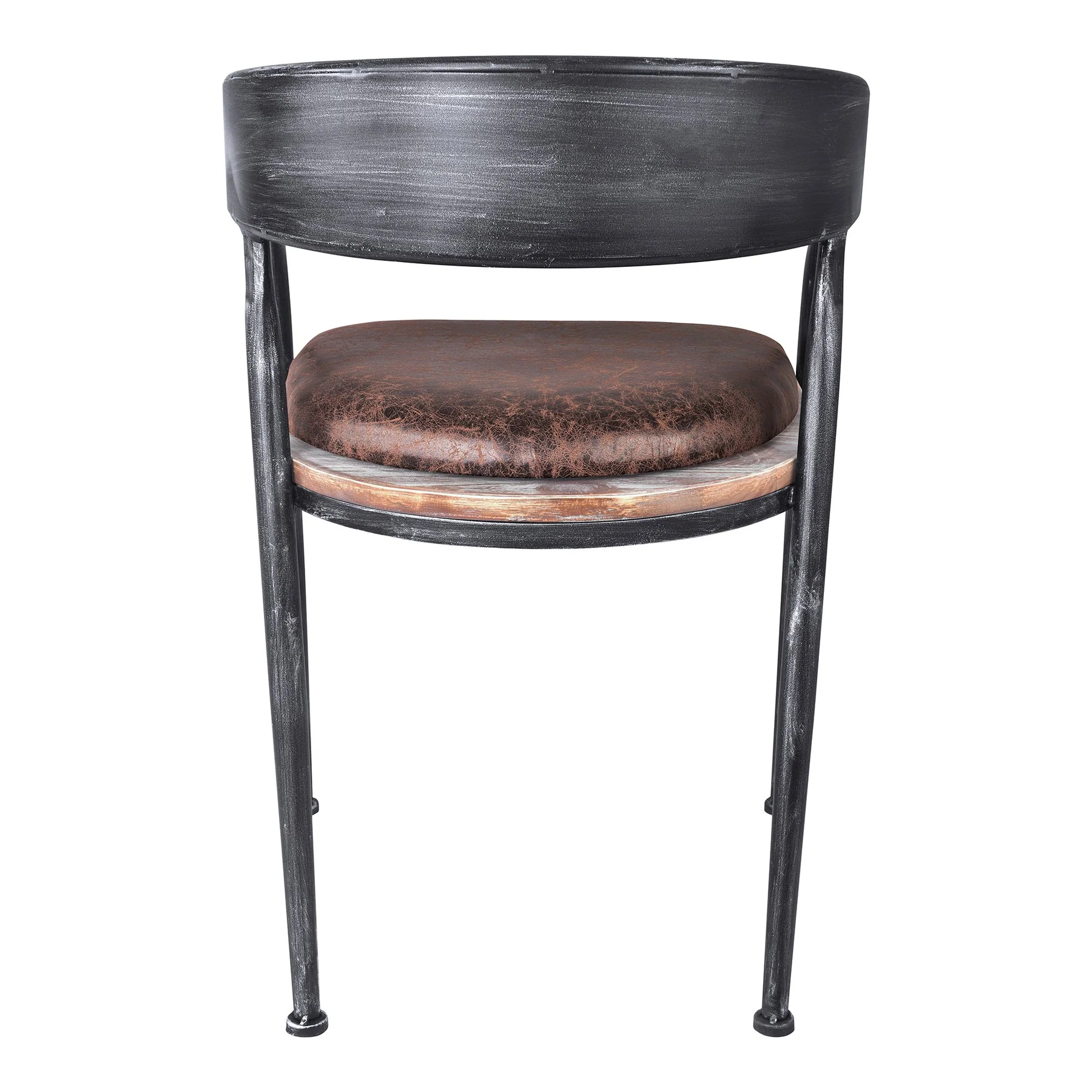 Macey Modern Dining Chair in Industrial Gray and Brown Fabric with Pine Wood - Set of 2 - Image 4