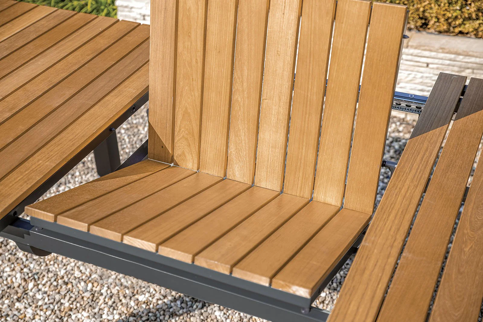 Mackay Patio Dining Table, Gun Metal/Natural Teak - Image 7