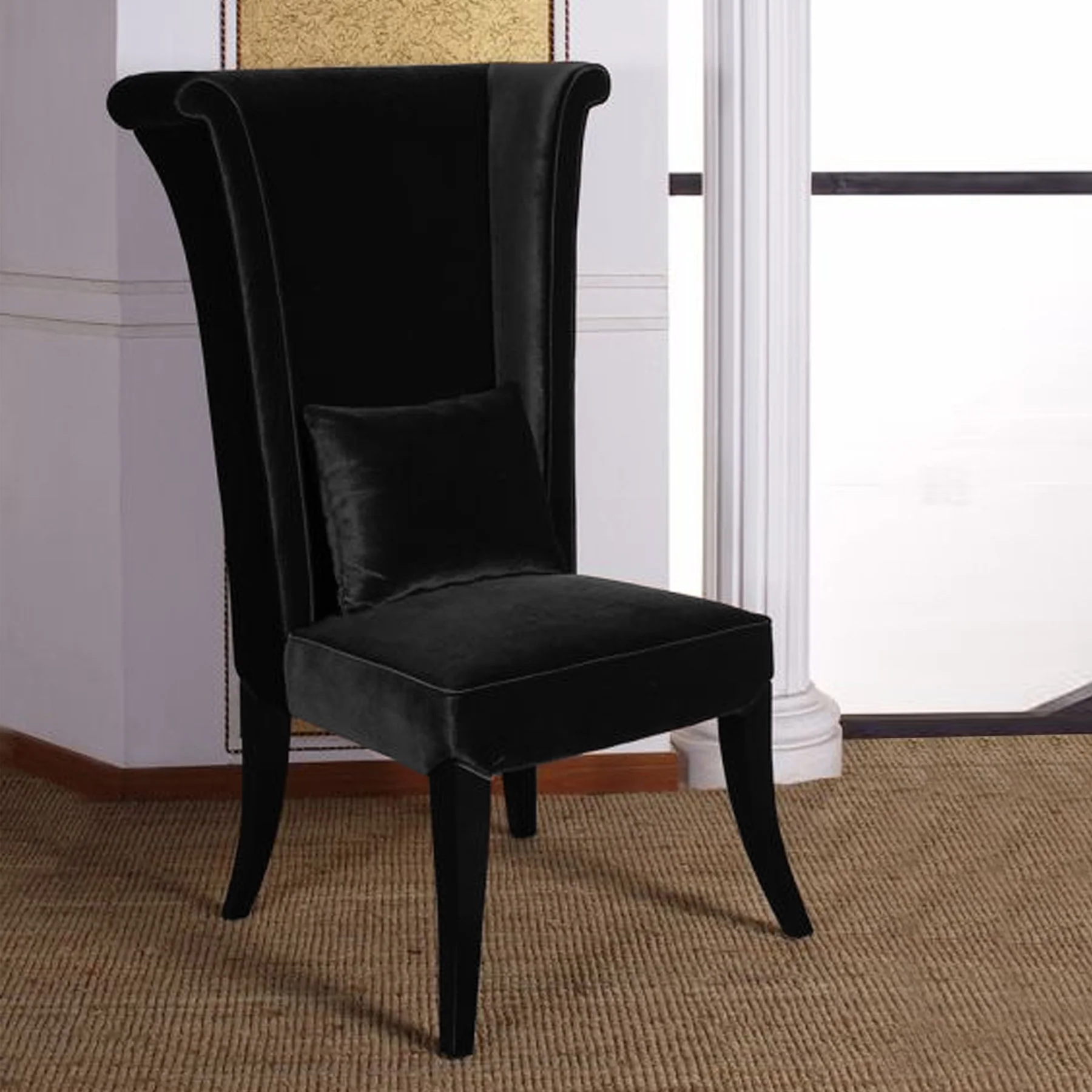 Mad Hatter Dining Chair In Black Rich Velvet - Image 2