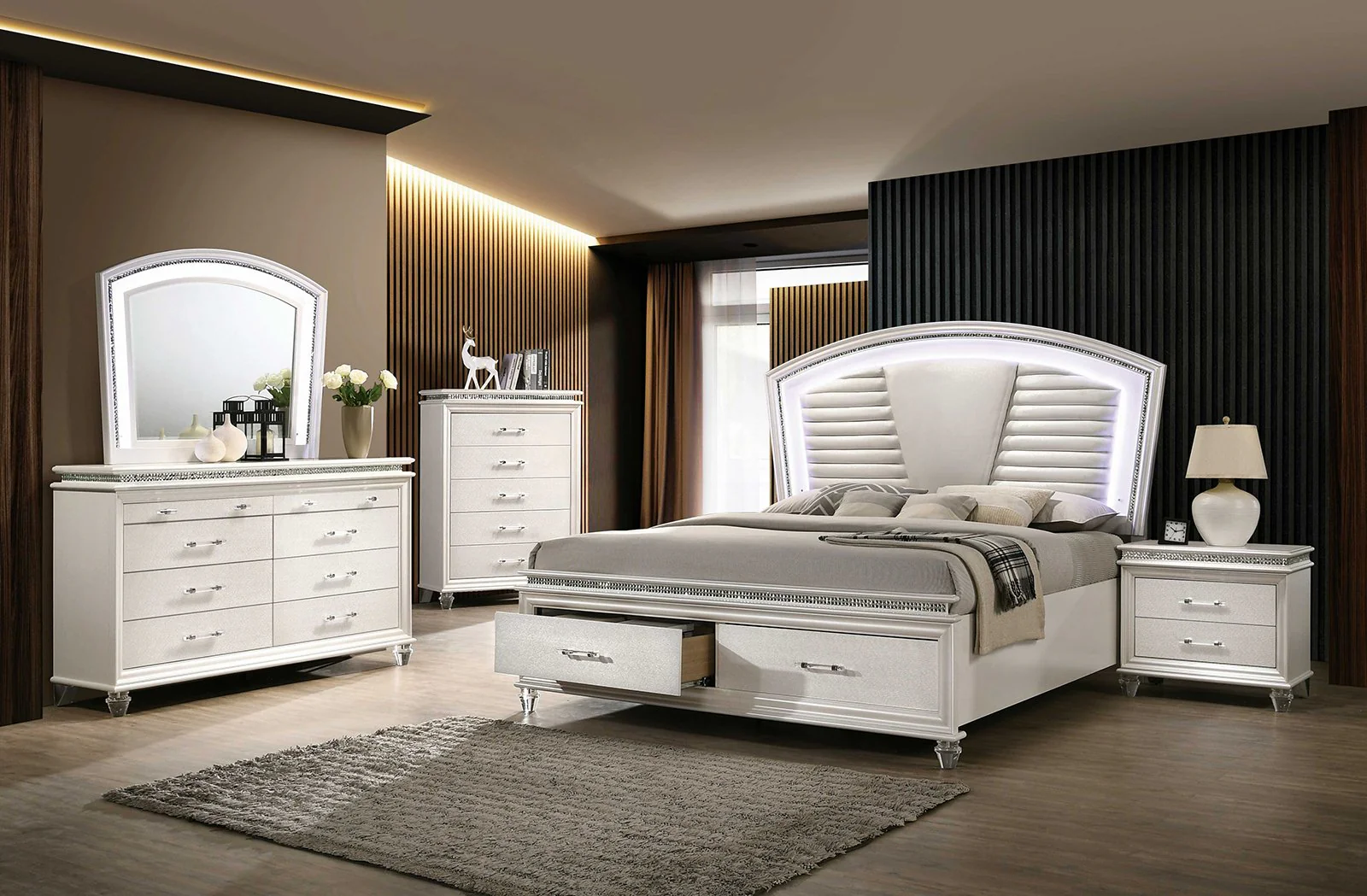 Maddie Nightstand, Pearl White - Image 2