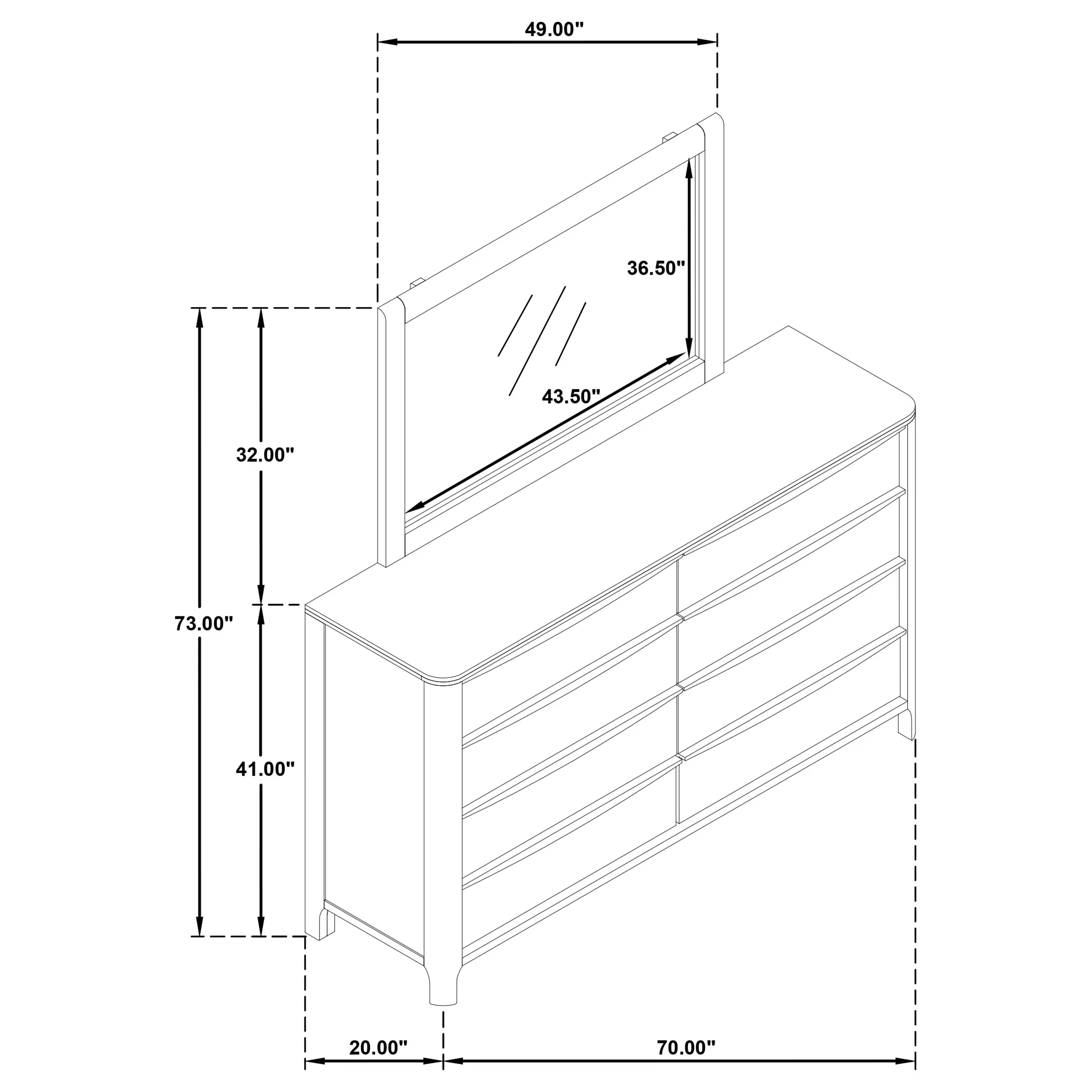 Maderia Dresser with Mirror - Image 12