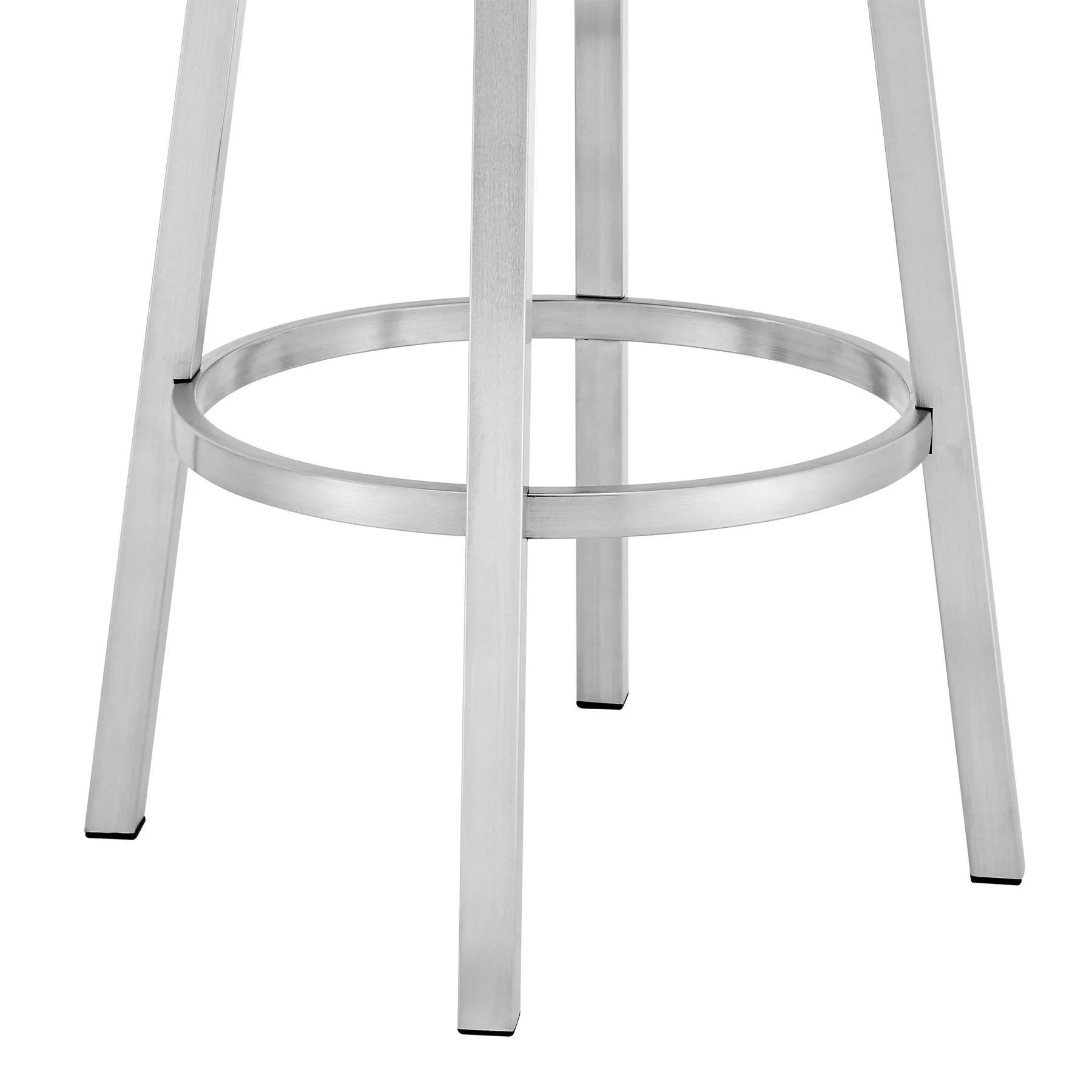 Madrid 30" Bar Height Swivel Green Faux leather and Brushed Stainless Steel Bar Stool - Image 6