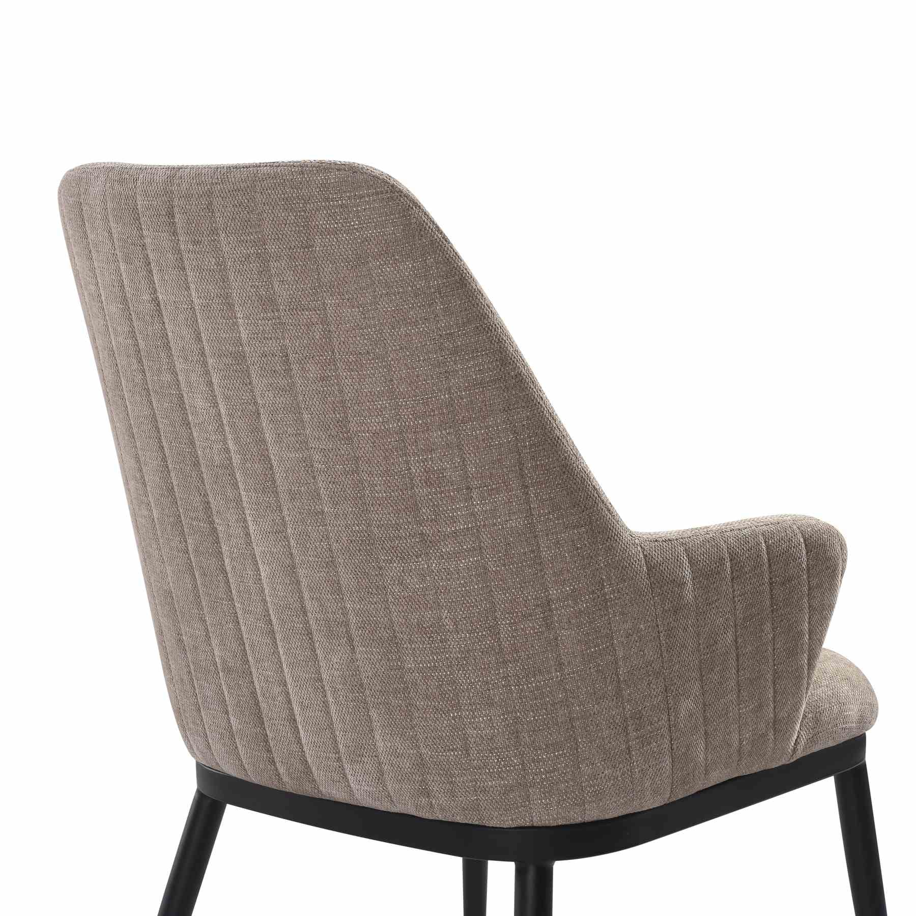 Mae Modern Almond Upholstered Dining Chair with Curved Back and Arms – Set of 2 - Image 6