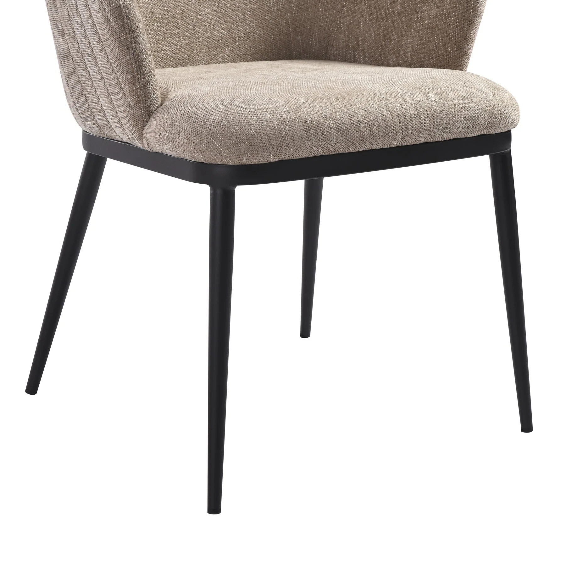 Mae Modern Almond Upholstered Dining Chair with Curved Back and Arms – Set of 2 - Image 7