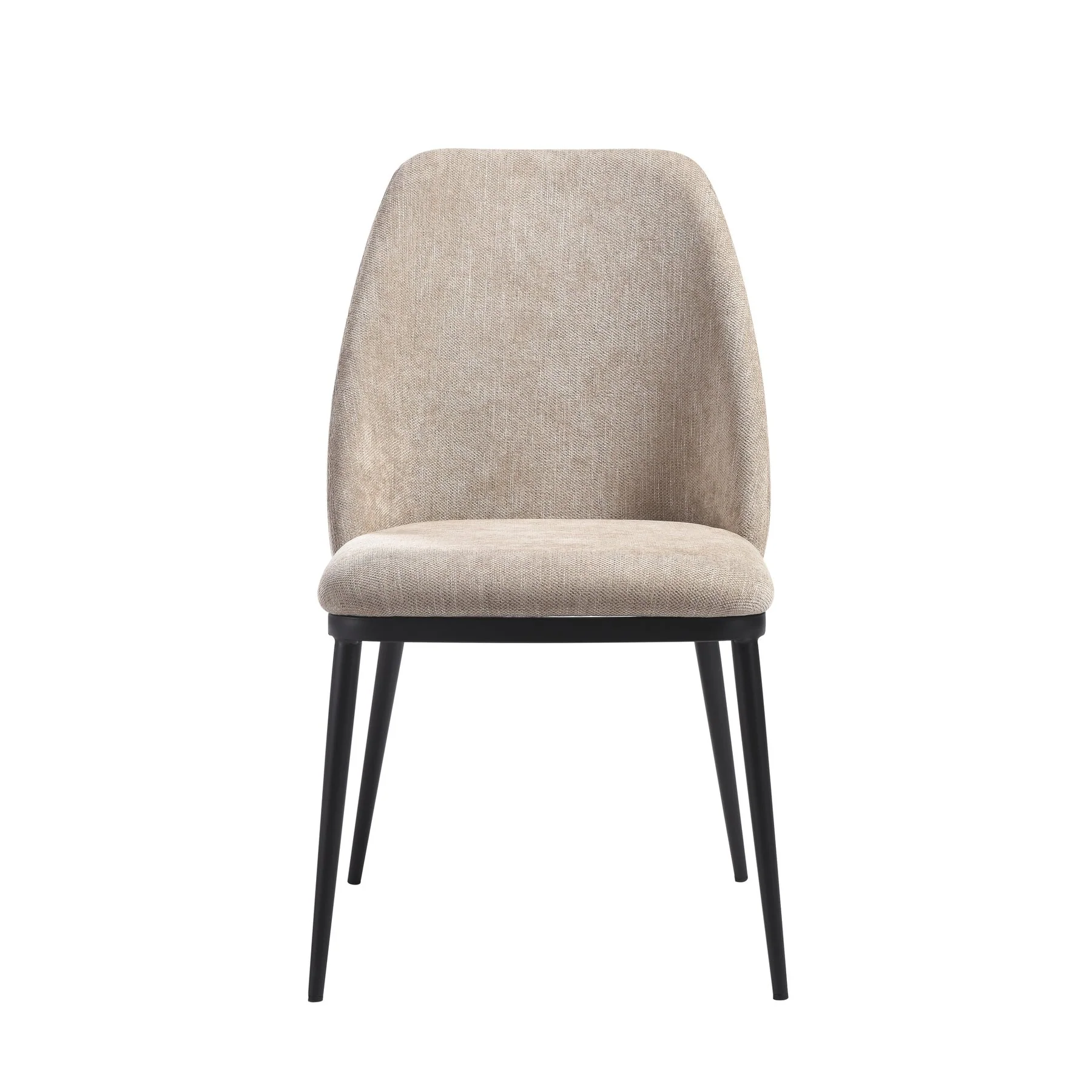 Mae Modern Curved Back Almond Upholstered Dining Chair - Set of 2 - Image 2
