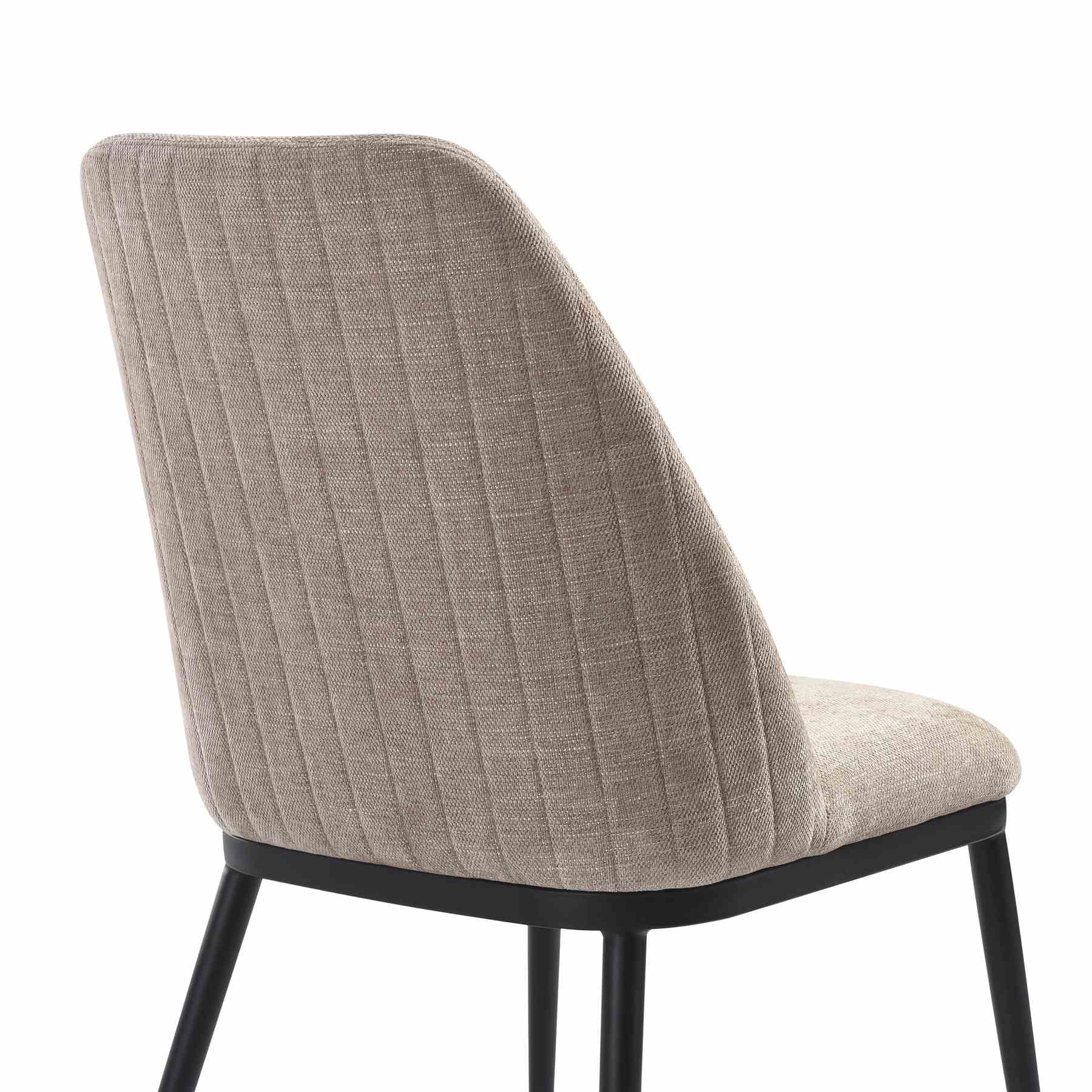 Mae Modern Curved Back Almond Upholstered Dining Chair - Set of 2 - Image 6