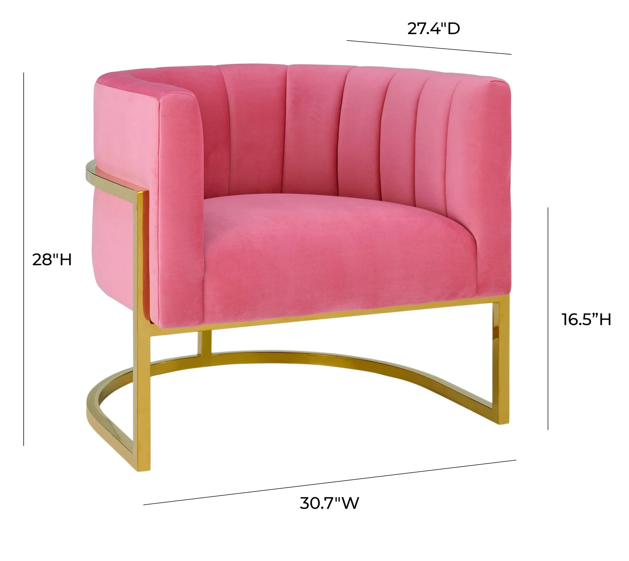 Magnolia Rose Pink Velvet Chair - Image 6