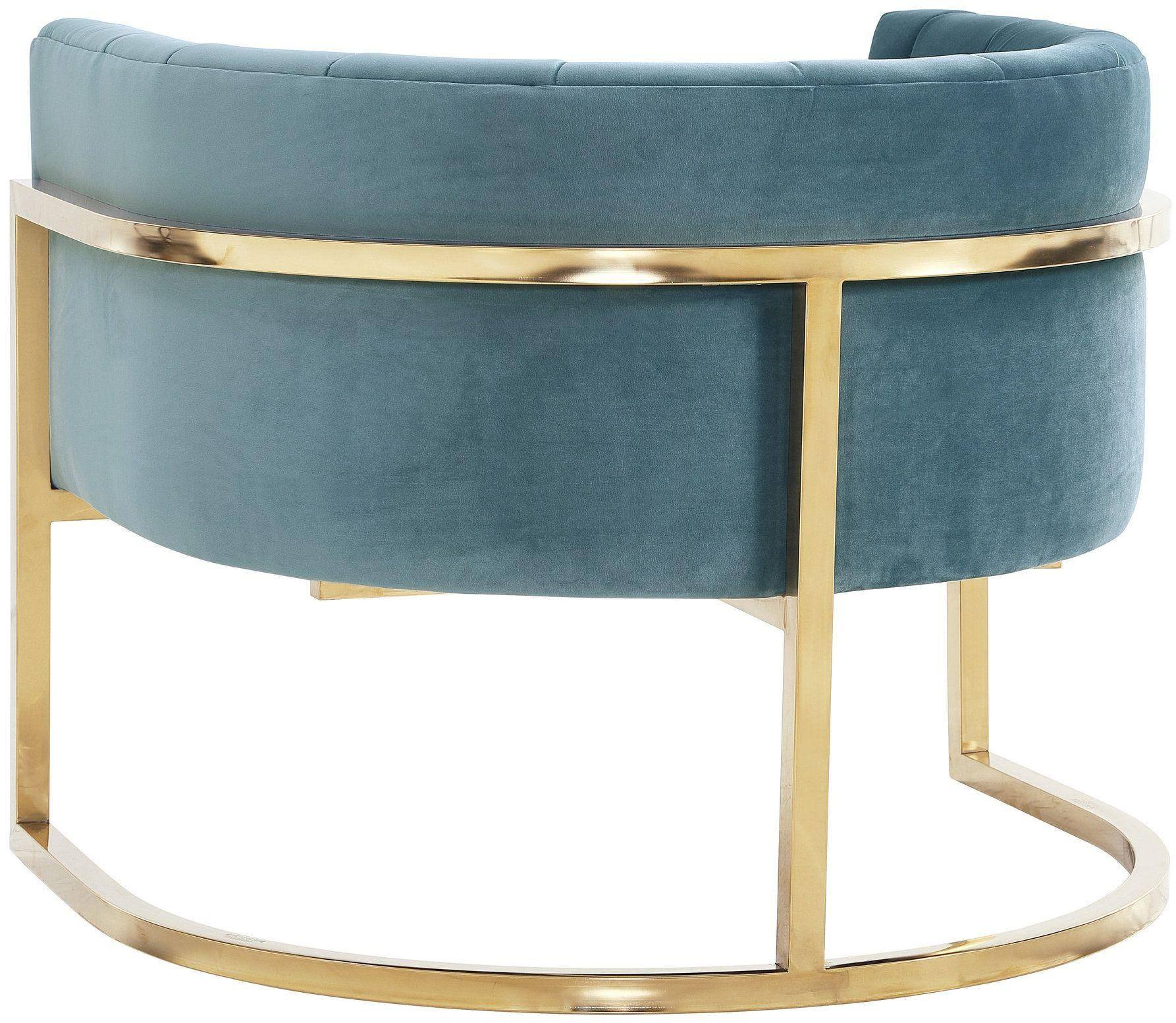 Magnolia Sea Blue Chair with Gold Base - Image 5