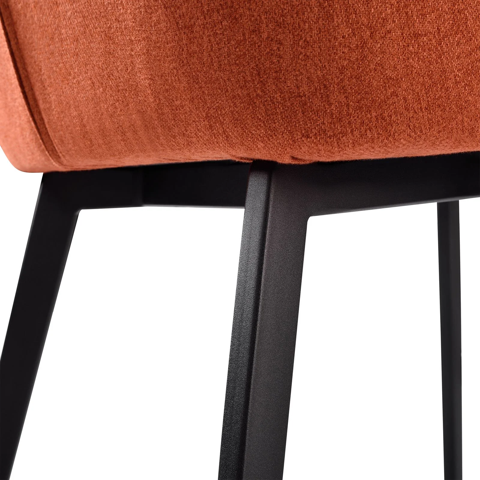 Maine Contemporary Dining Chair in Matte Black Finish and Orange Fabric - Set of 2 - Image 7