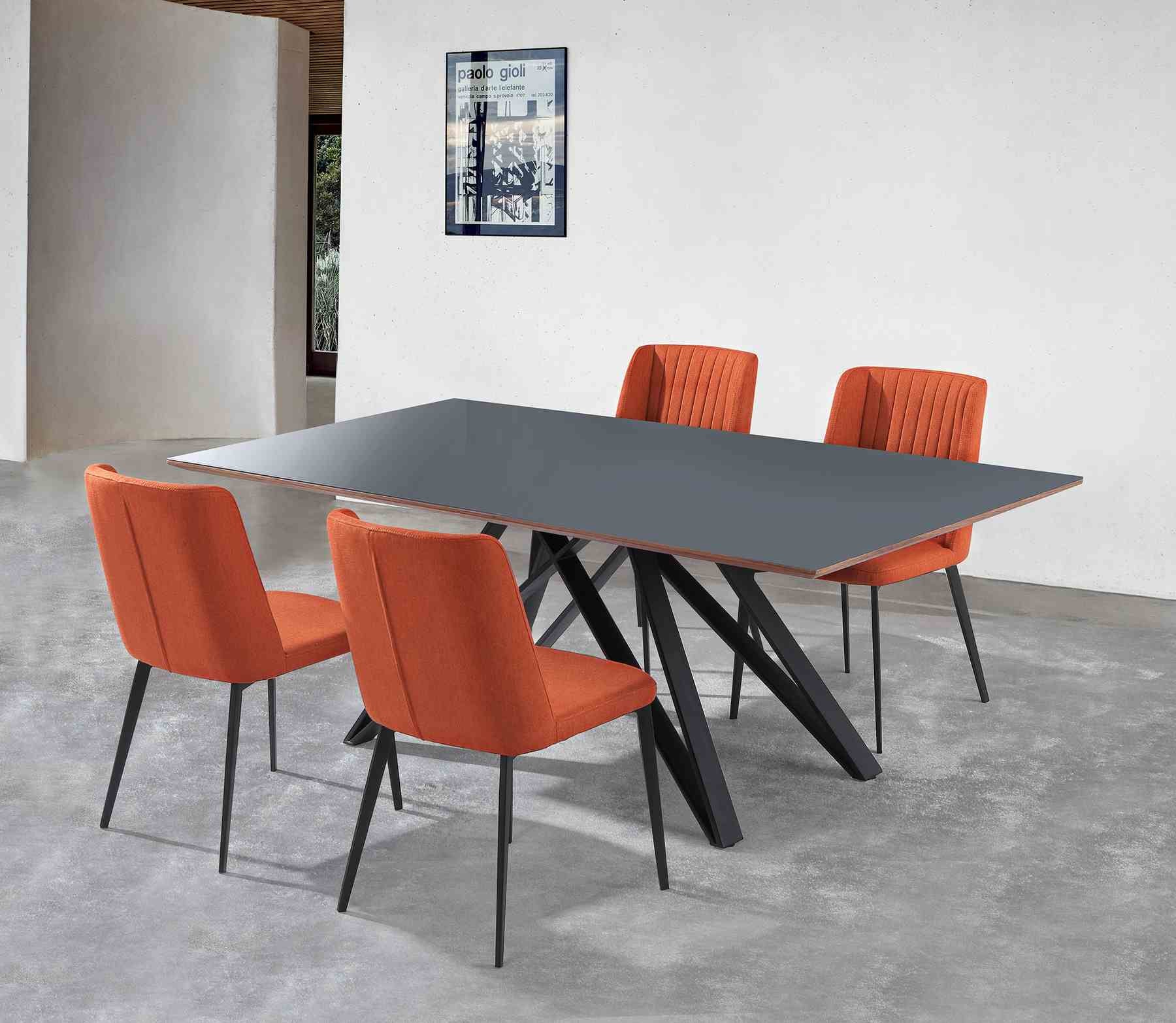 Maine Contemporary Gray Glass 5 Piece Metal Dining Set - Image 7