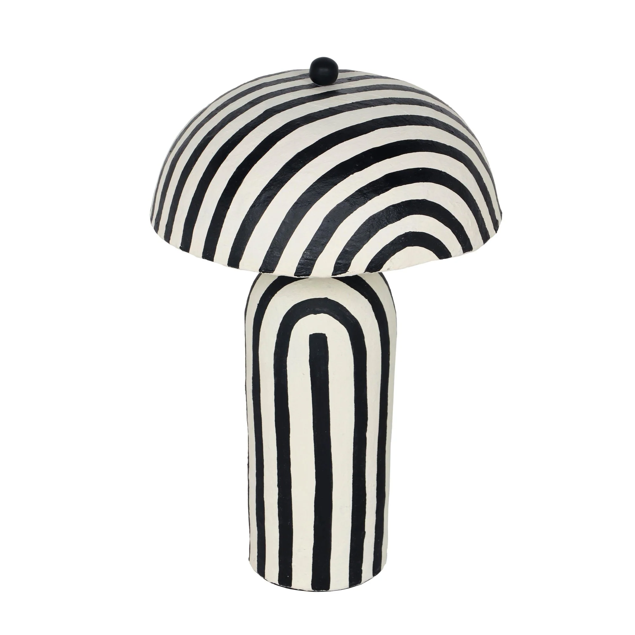 Maiori Black Striped Papier Mache Table Lamp - Image 3