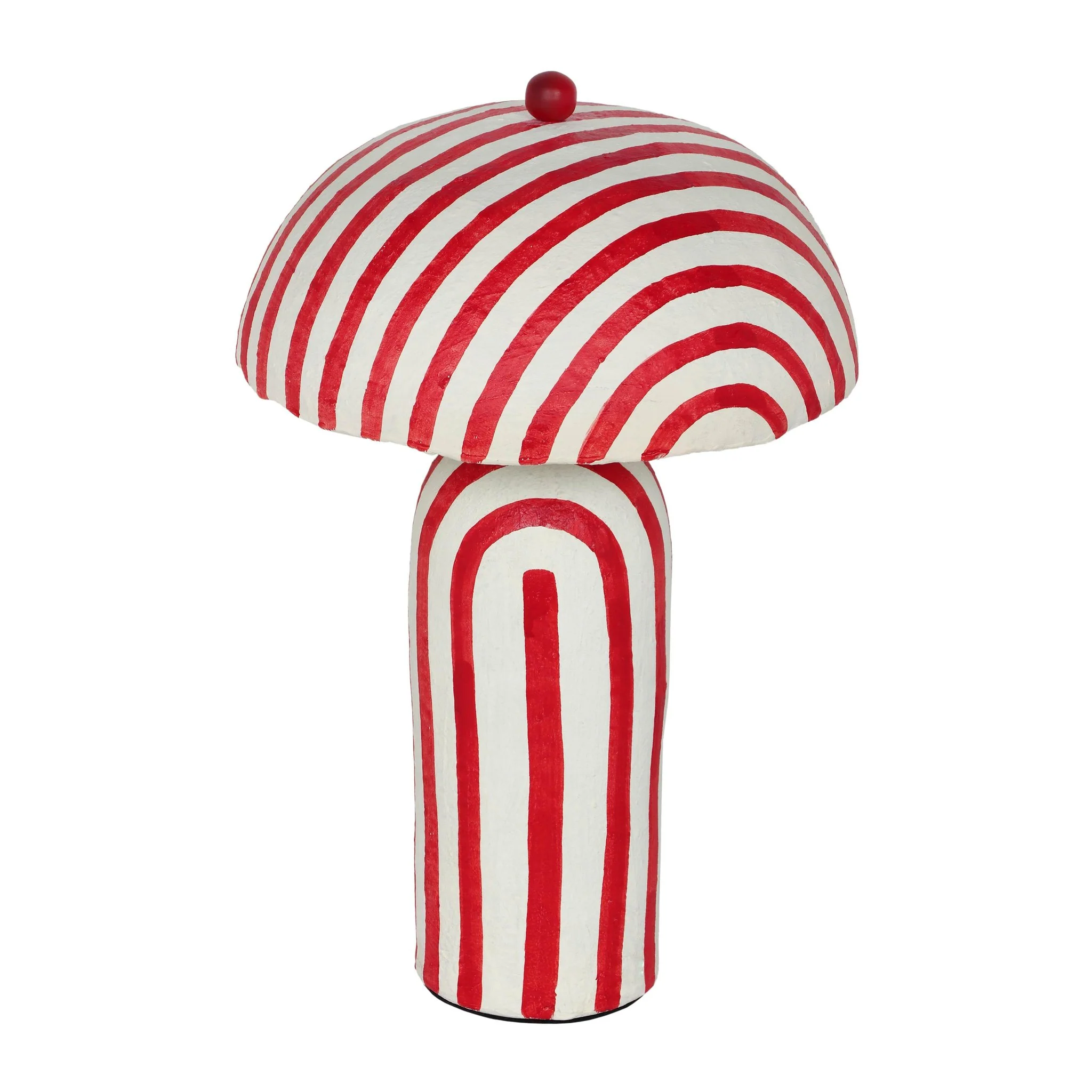 Maiori Red Striped Papier Mache Table Lamp - Image 3