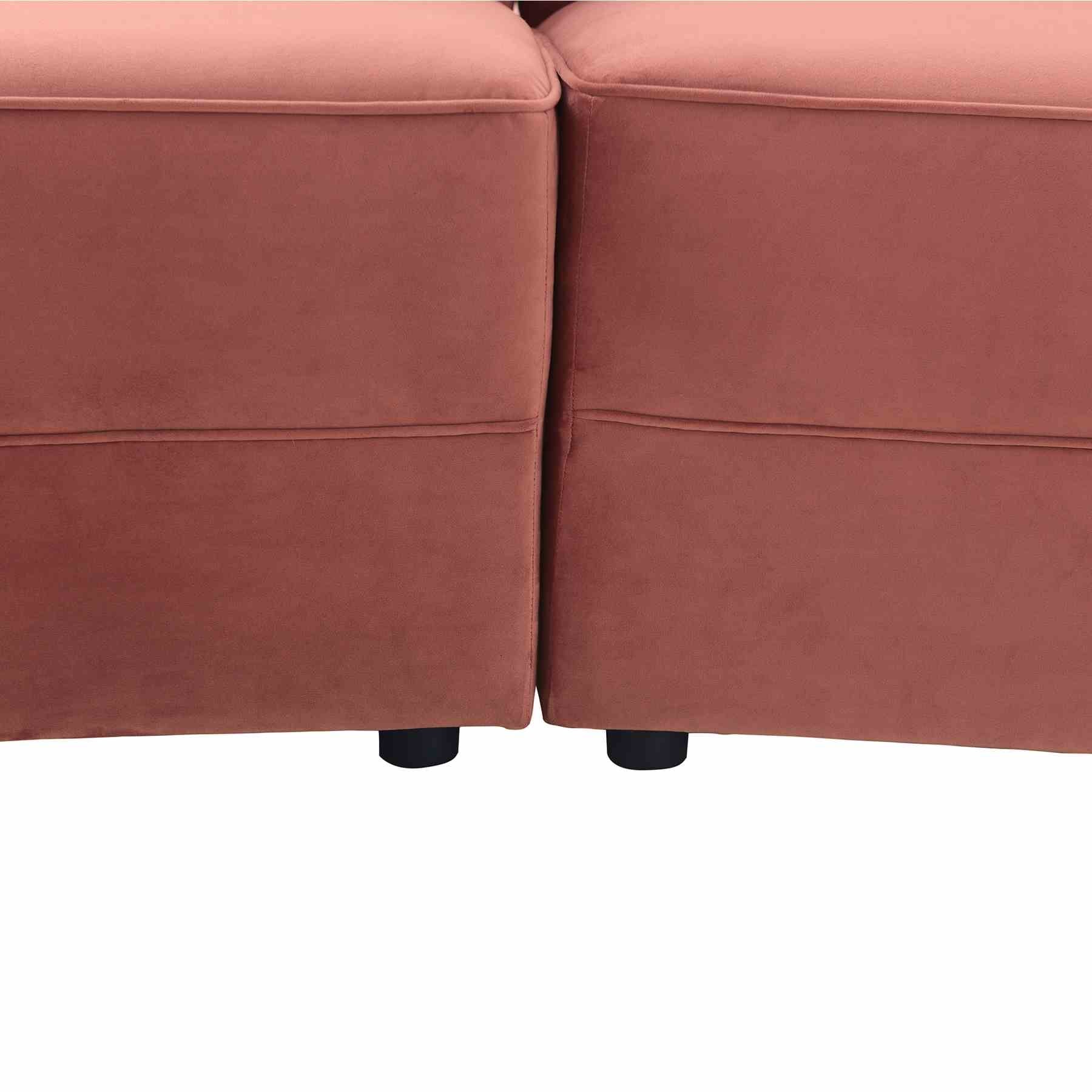 Majestic Blush Fabric Upholstered Sectional Sofa - Image 6