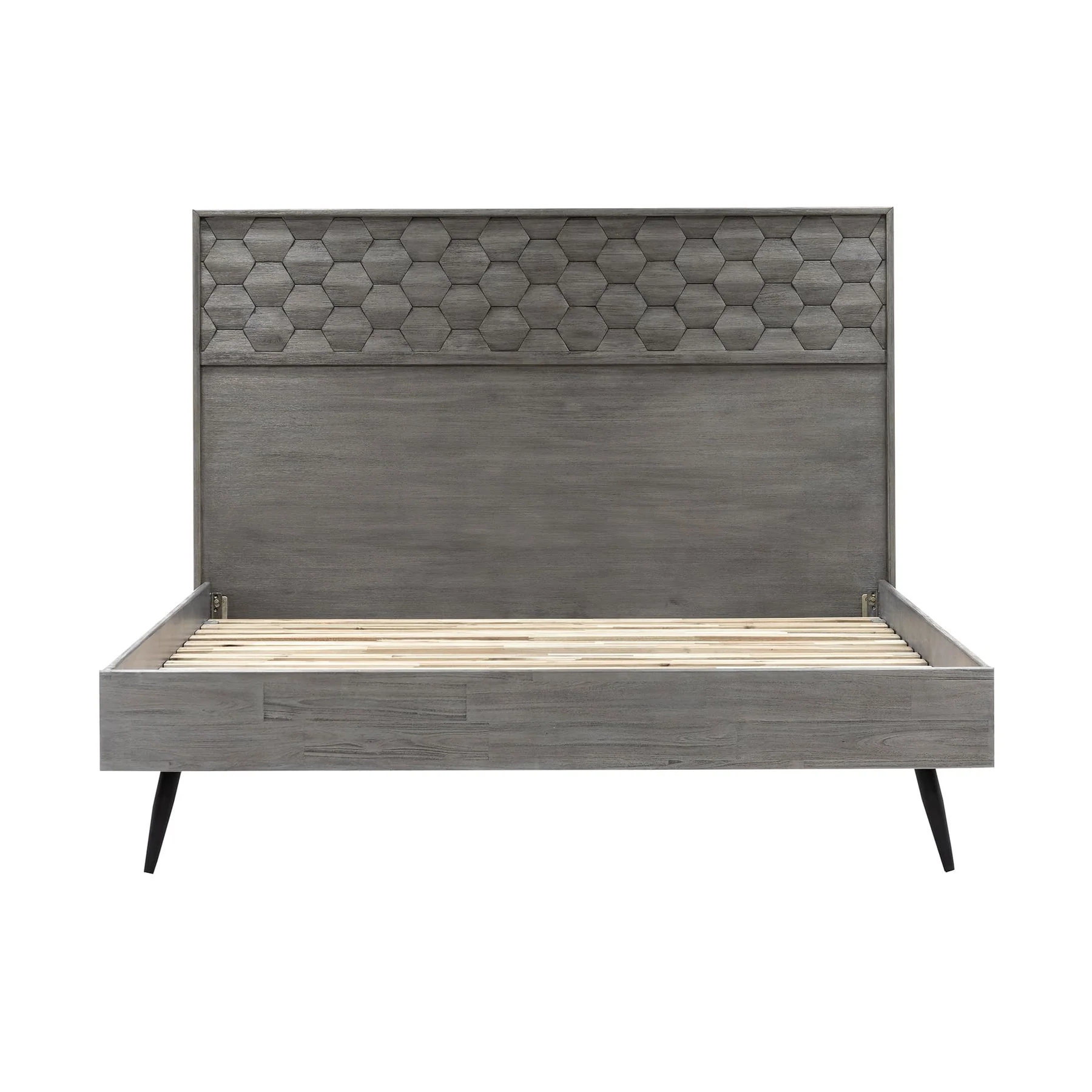 Makena 3 Piece King Bedroom Set in Gray Acacia Wood - Image 2