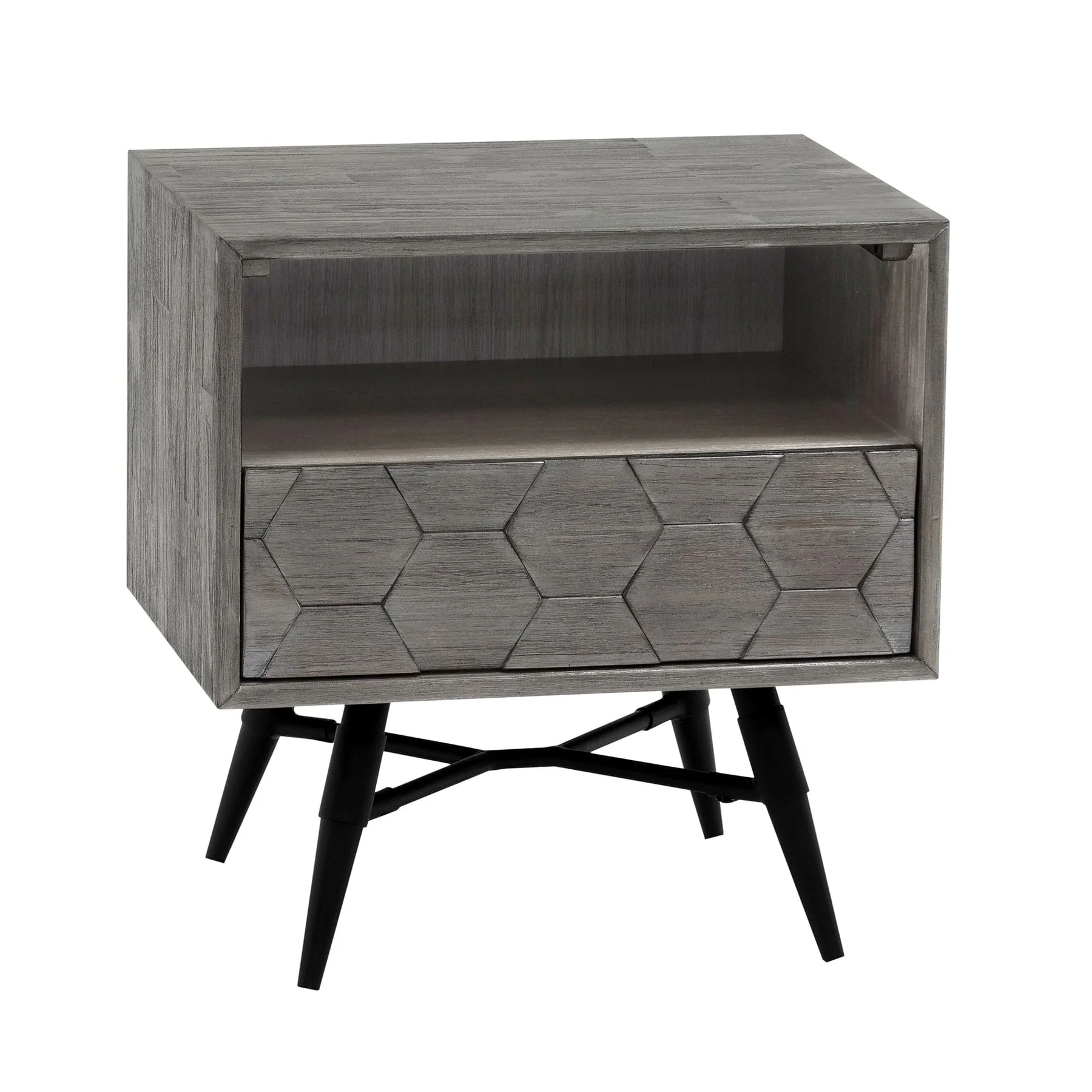 Makena 3 Piece King Bedroom Set in Gray Acacia Wood - Image 5