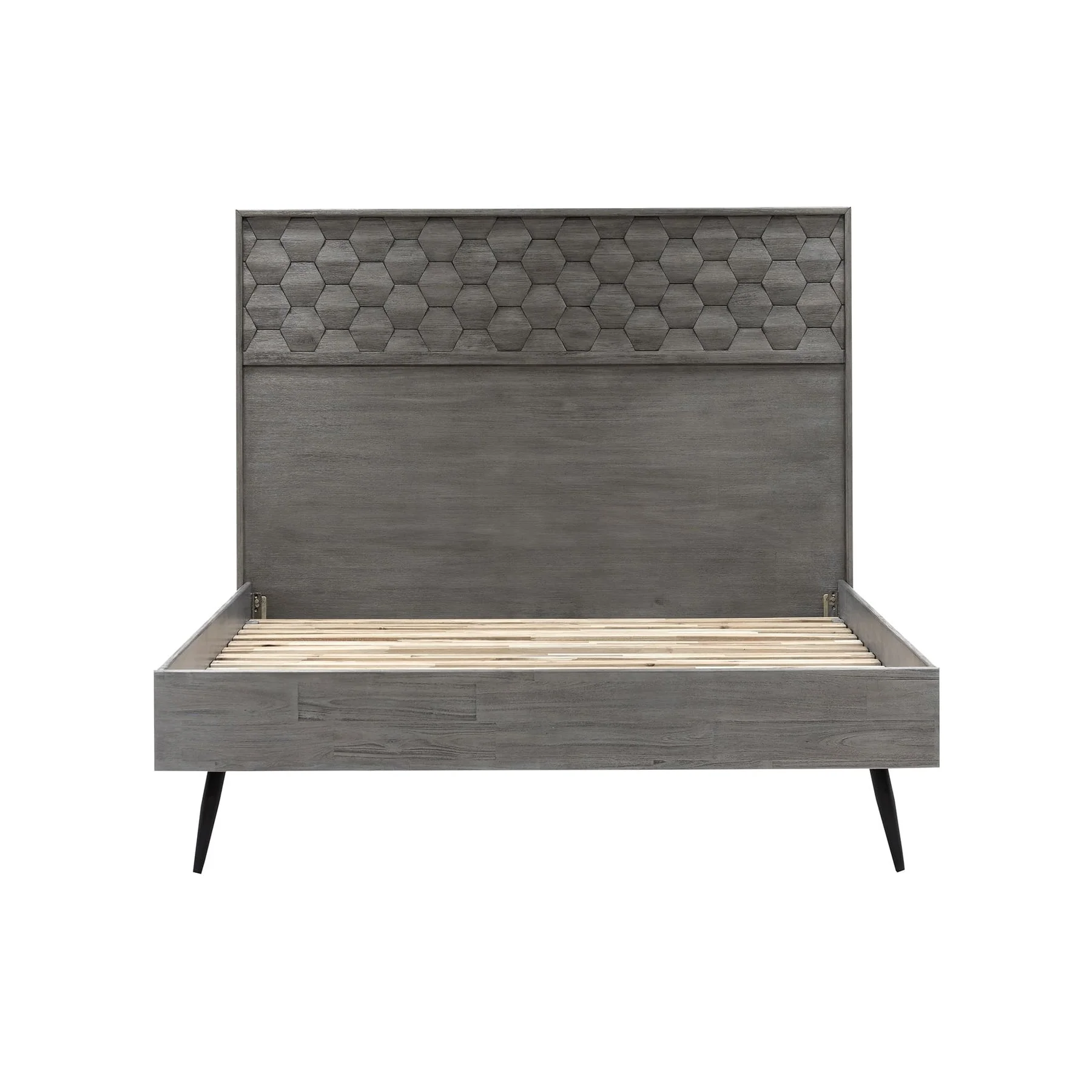 Makena 3 Piece Queen Bedroom Set in Gray Acacia Wood - Image 2