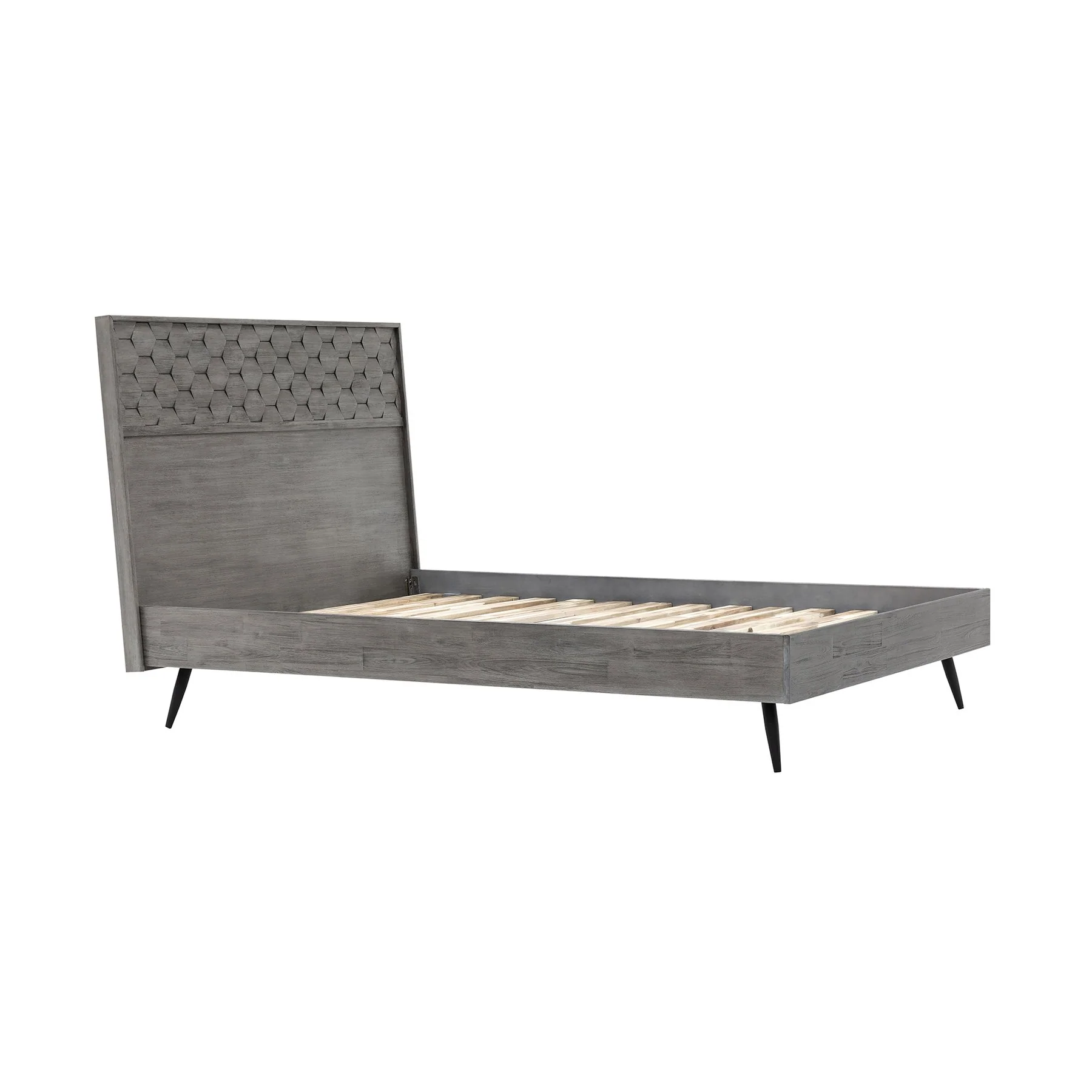 Makena 3 Piece Queen Bedroom Set in Gray Acacia Wood - Image 3