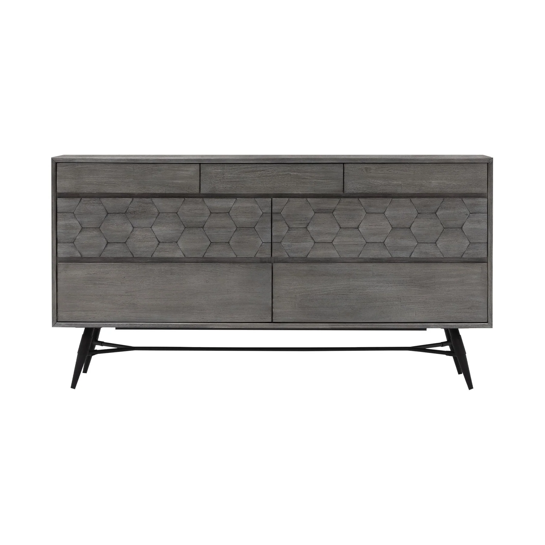Makena 4 Piece King Bedroom Set in Gray Acacia Wood - Image 4