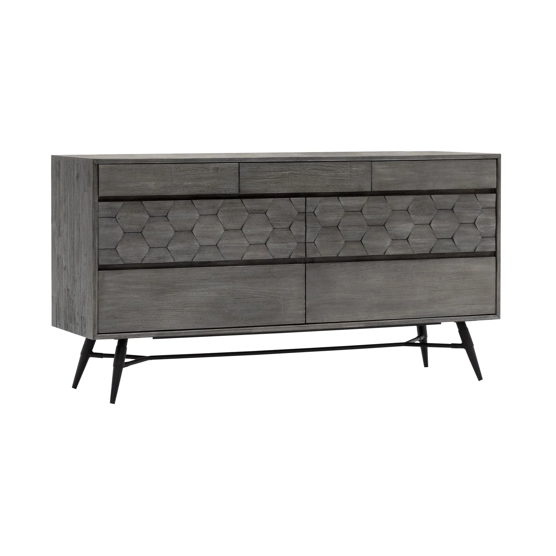 Makena 6 Drawer Dresser in Gray Acacia Wood - Image 2